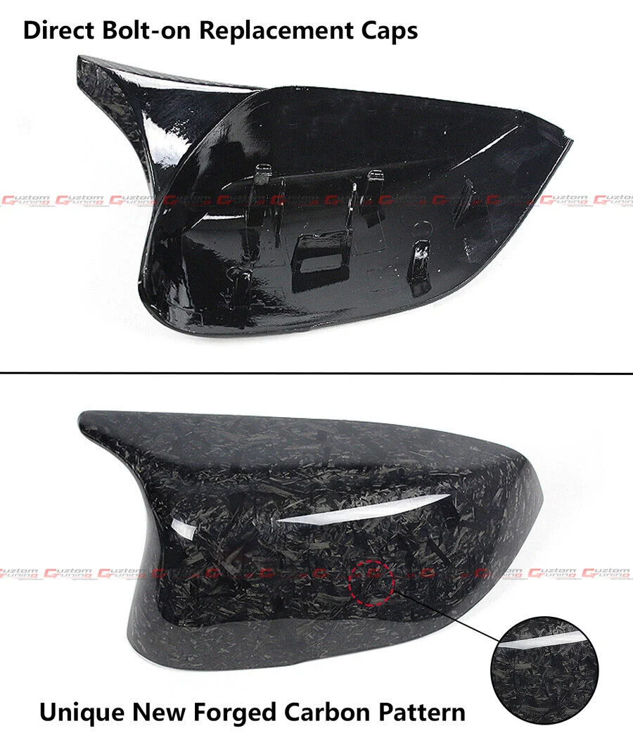 Forged Carbon Fiber Mirror Cover Caps fits for Infiniti Q50 Q60 2014-2024 - Image 2