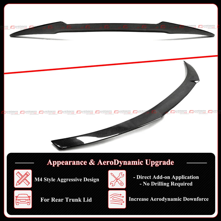 Real Carbon Fiber Trunk Spoiler For 2007-2013 BMW E82 125i 135i 1M - Image 4