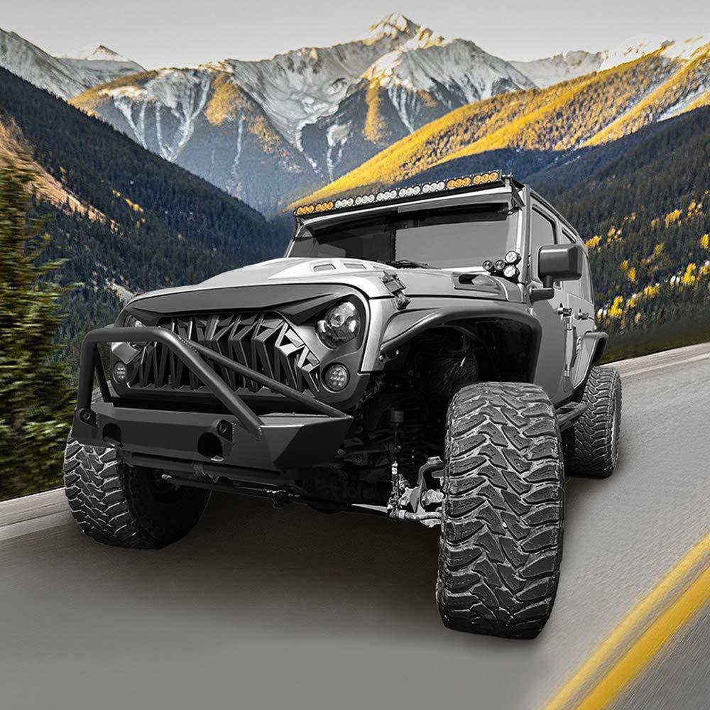 Matte Black Front Shark Grille Grill for Jeep Wrangler JK JKU 2007-2018 - Image 2