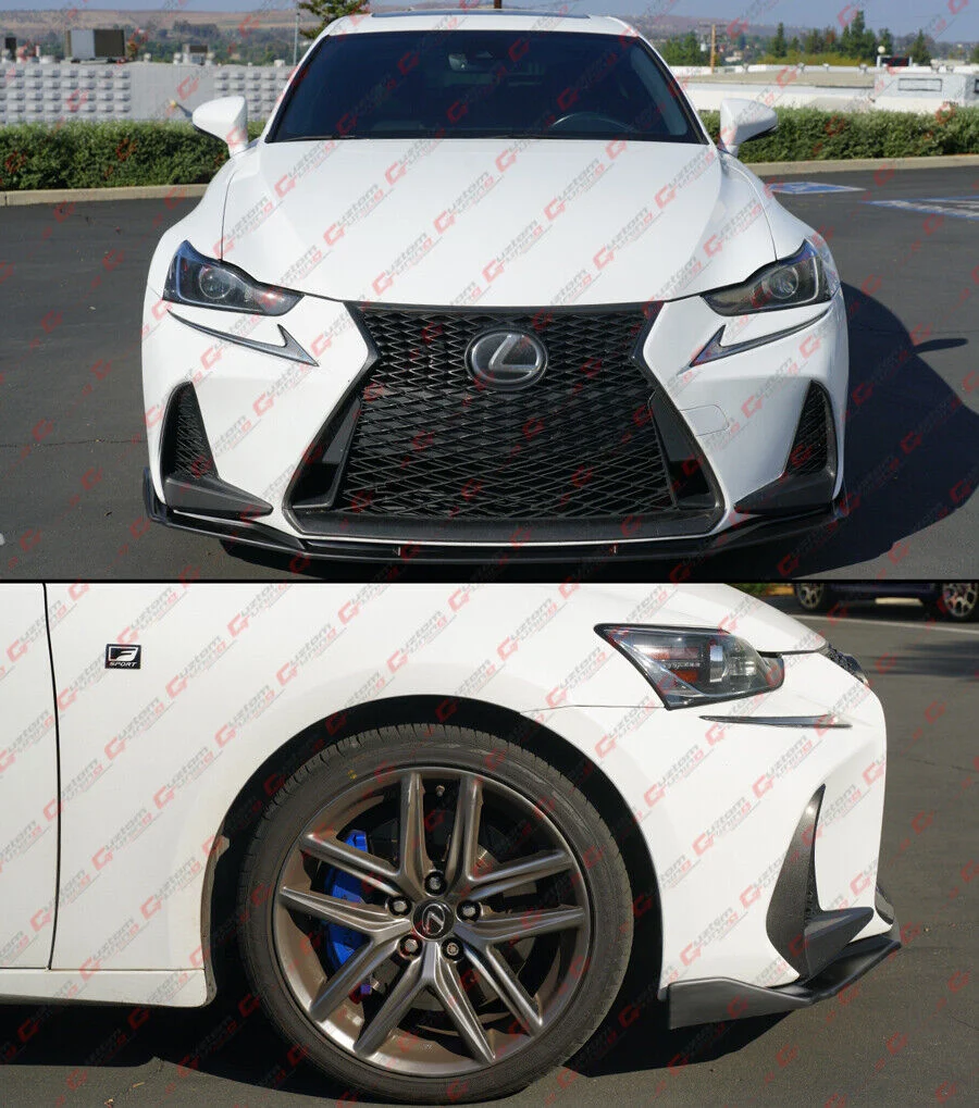 Matte Black Front Bumper Lip Splitter For 2017-2020 Lexus IS200t IS300 IS350 - Image 5