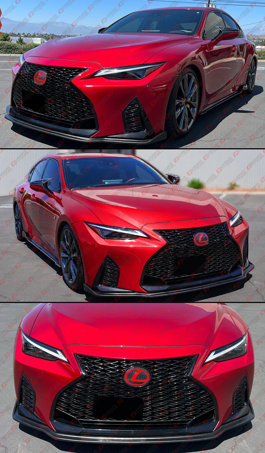 Matte Black Front Bumper Lip Splitter For 2021-2024 Lexus IS300 IS350 - Image 4