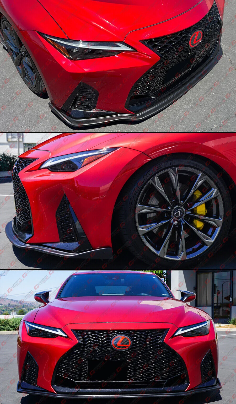 Matte Black Front Bumper Lip Splitter For 2021-2024 Lexus IS300 IS350 - Image 5