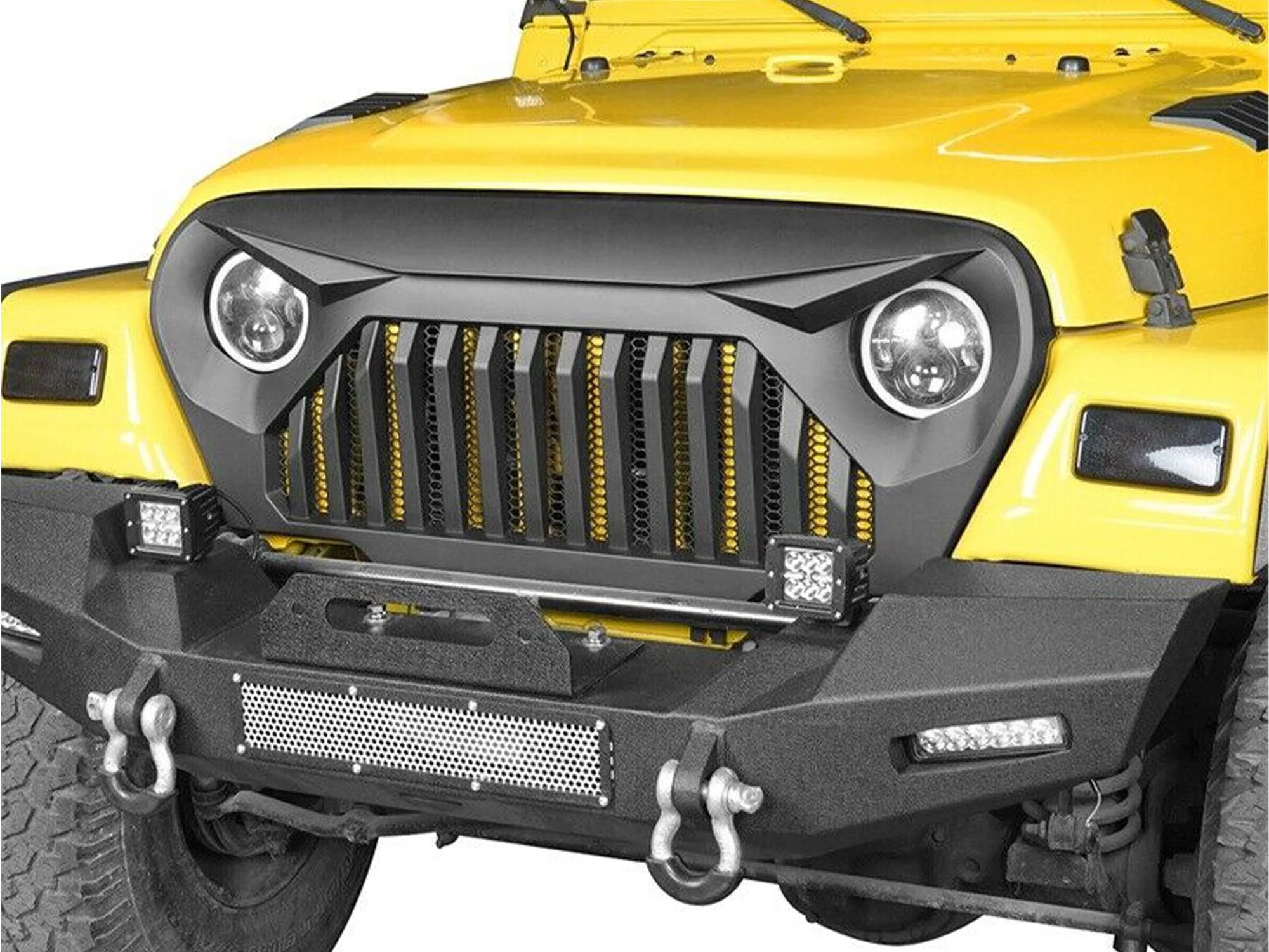 Matte Black Front Gladiator Grill Grille for Jeep Wrangler TJ 1997-2006 - Image 2