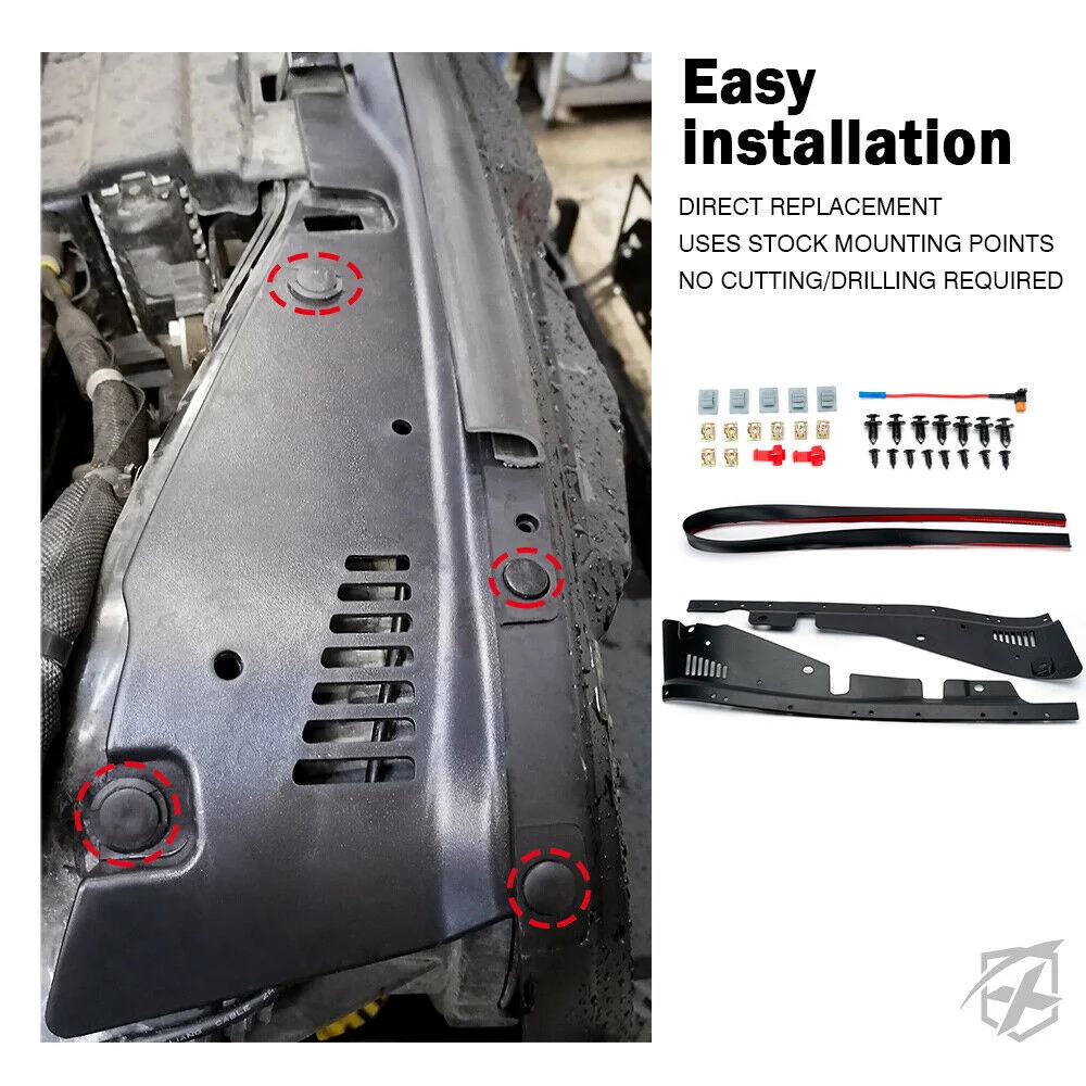 Matte Black Front Grill Grille LED Lights for Jeep Wrangler JL JT 2019-2023 - Image 6