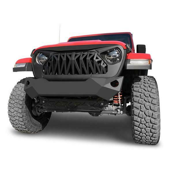 Shark Style Front Bumper Grille Grill for Jeep Wrangler JL JT 2018-2021 Matte black - Image 4