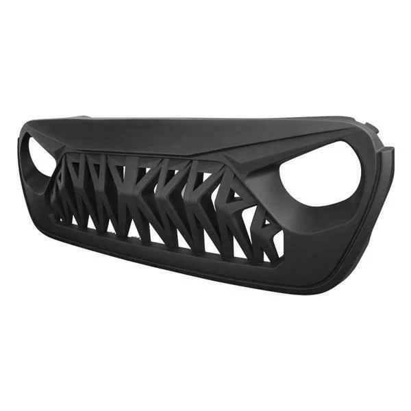 Shark Style Front Bumper Grille Grill for Jeep Wrangler JL JT 2018-2021 Matte black - Image 6