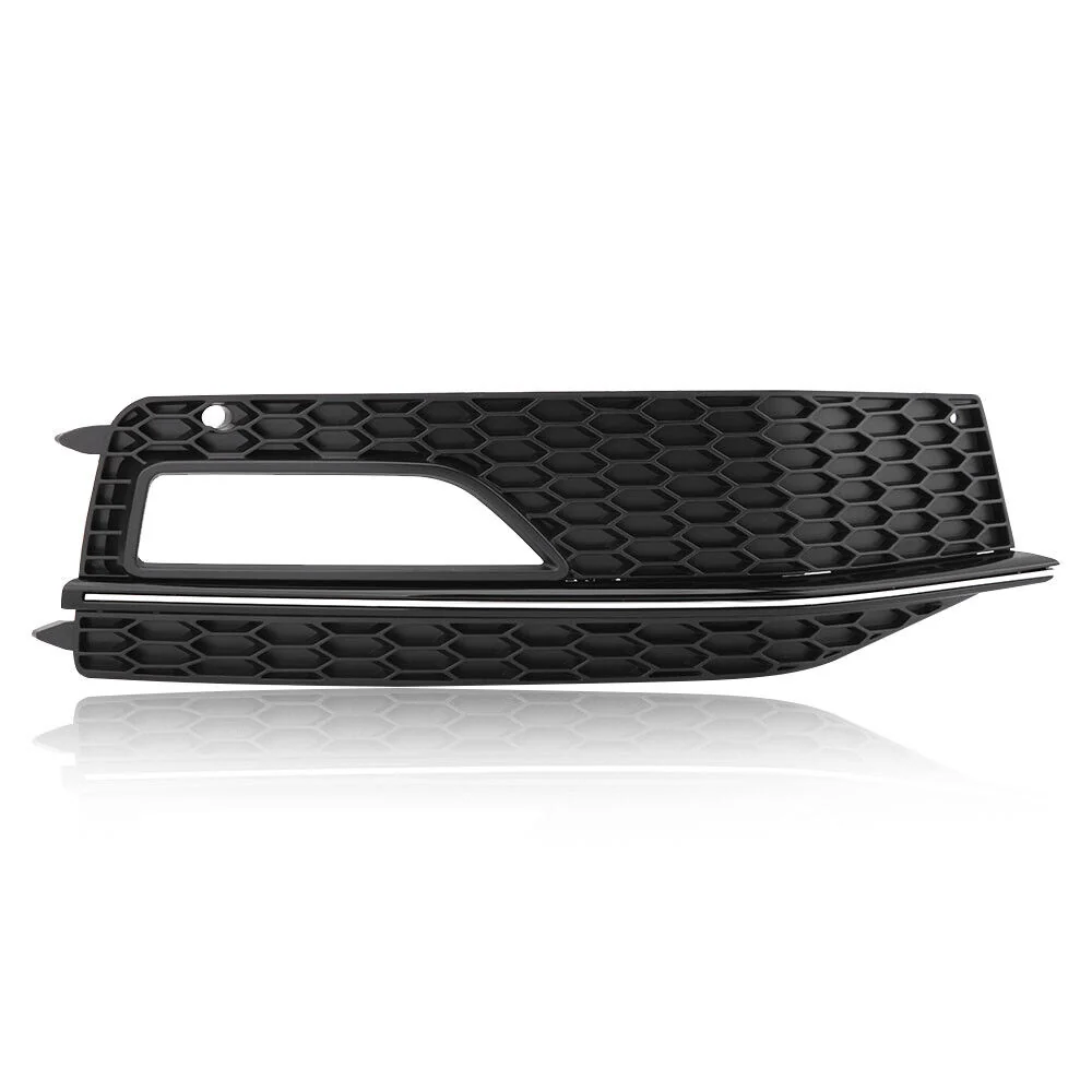 Fog Light Lamp Cover Grille Grill For Audi A4 S-line S4 2013-2015 2016 - Black with Chrome Trim - Image 3