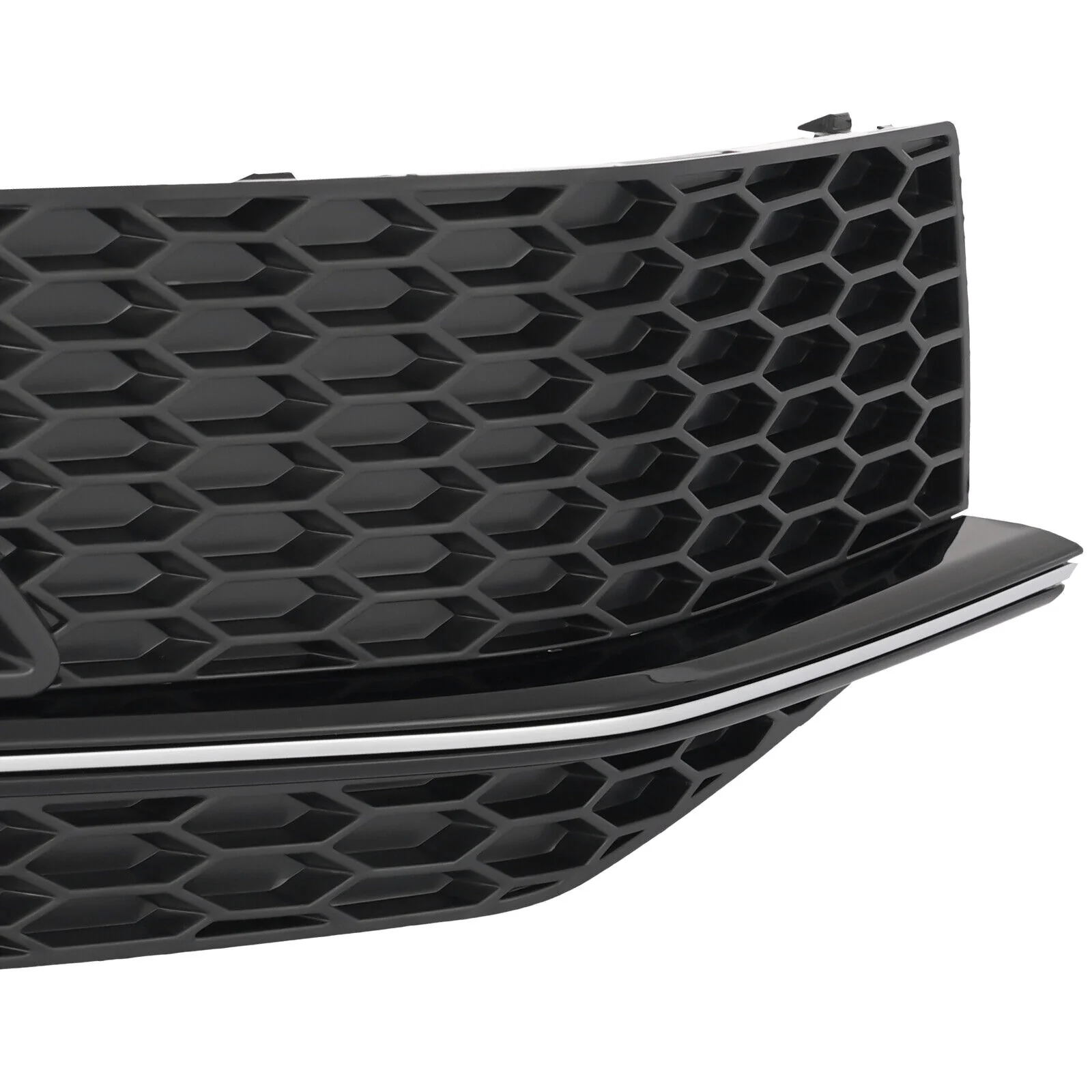 Fog Light Lamp Cover Grille Grill For Audi A4 S-line S4 2013-2015 2016 - Black with Chrome Trim - Image 6