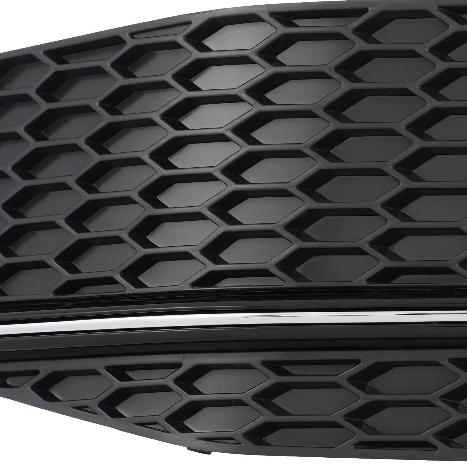 Fog Light Lamp Cover Grille Grill For Audi A4 S-line S4 2013-2015 2016 - Black with Chrome Trim - Image 7
