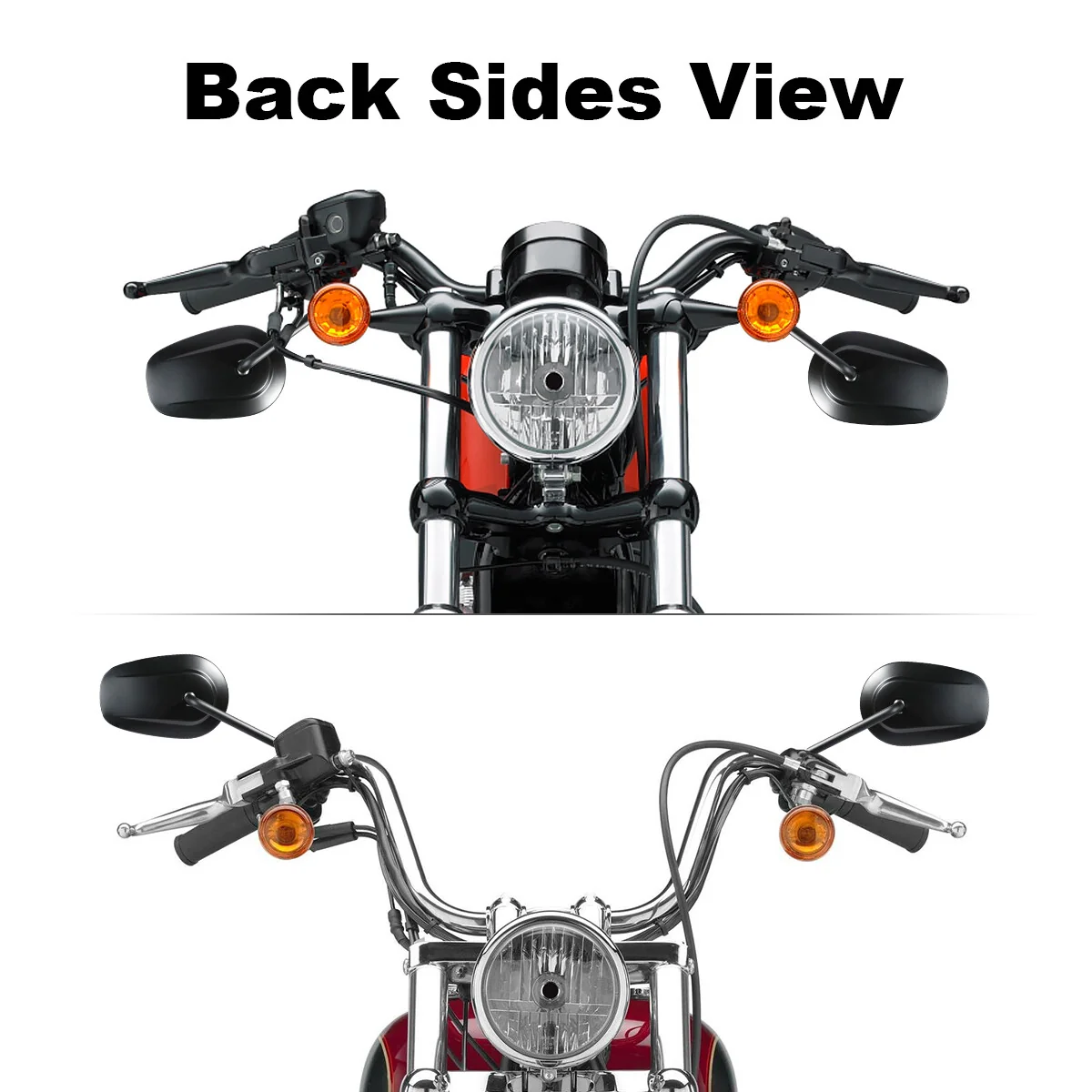 Matte Black Rear View Mirrors for Harley Davidson 1982+ Sportster, Softail, Dyna, Touring - Image 11