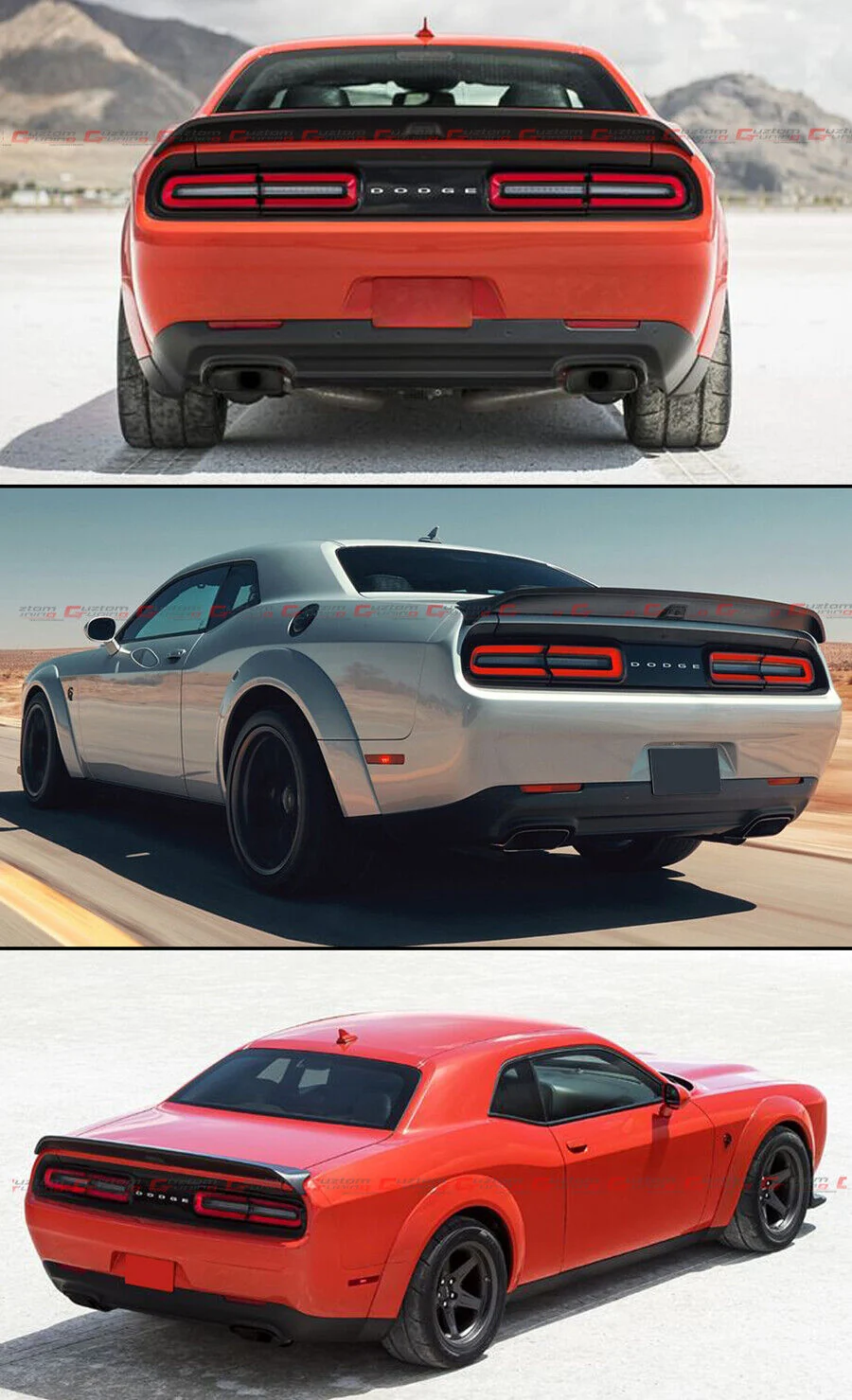 Matte Black Trunk Spoiler Wing For Dodge Challenger 2008-2023 with Rear Camera Option - Image 3