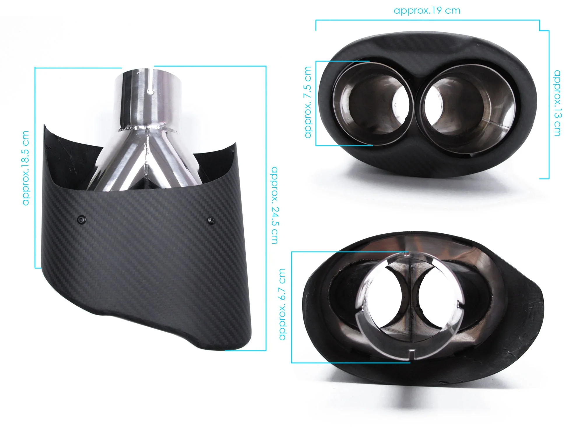 67mm Inlet Matte Carbon Fiber Exhaust Tips Muffler Tailpipe for AUDI A3 A4 A5 A6 A7 - Image 12