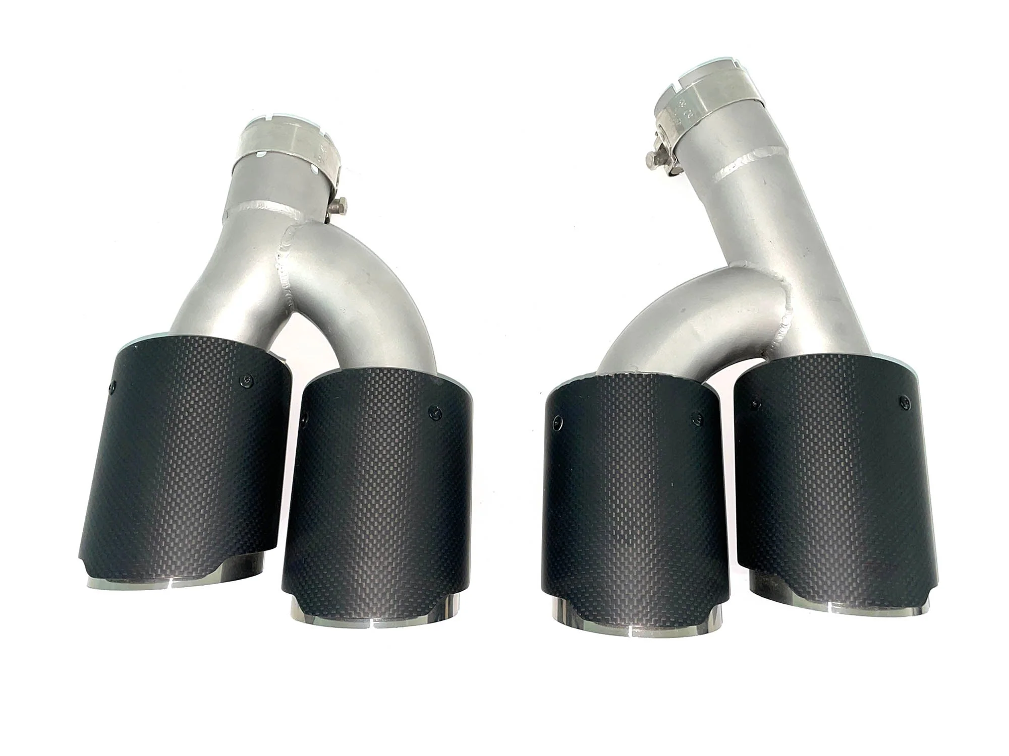Matte Carbon Fiber Quad Exhaust Tips Replace for BMW G20 M340i 2019-2022 - Image 3