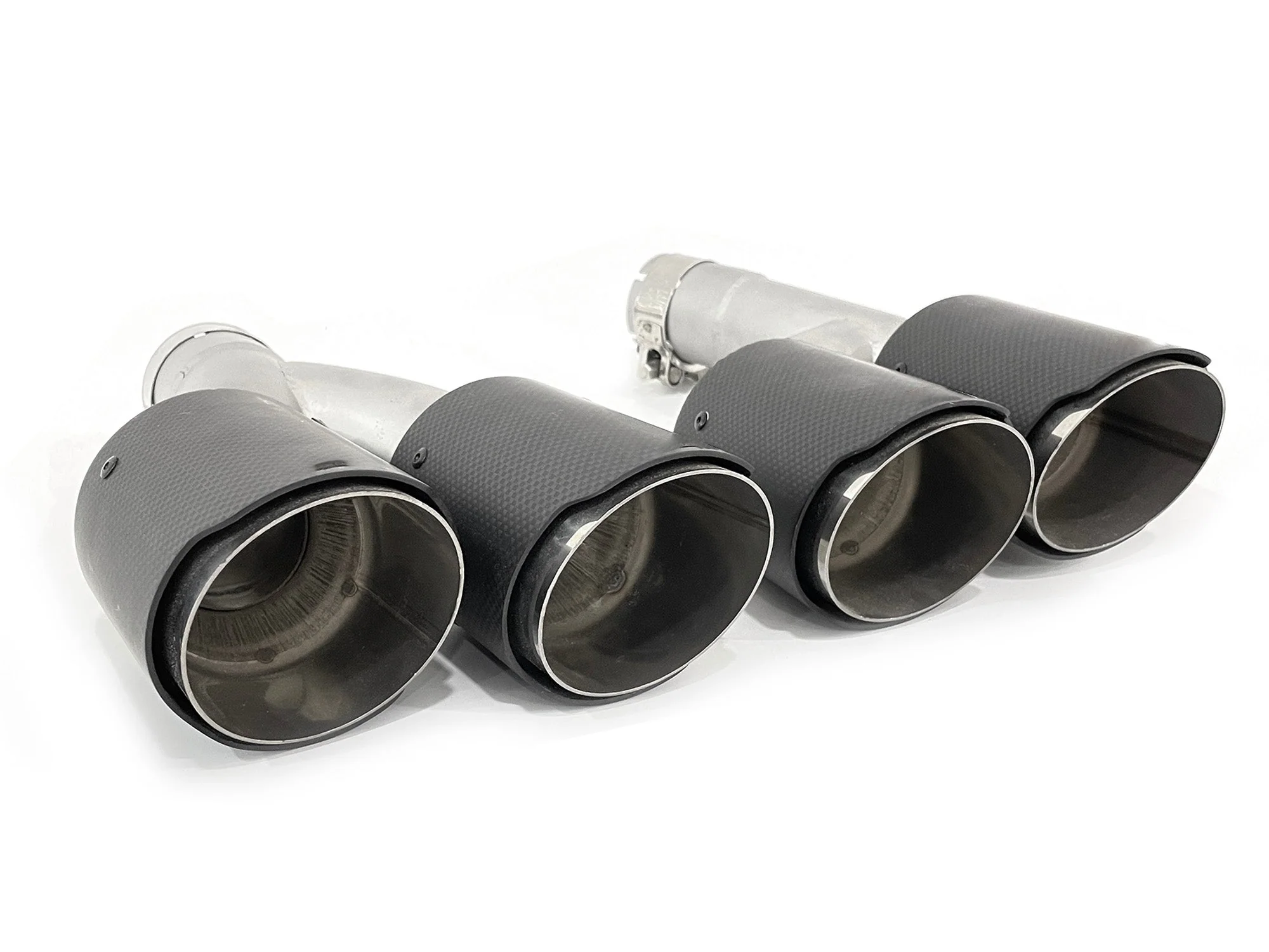 Matte Carbon Fiber Quad Exhaust Tips Replace for BMW G20 M340i 2019-2022 - Image 4