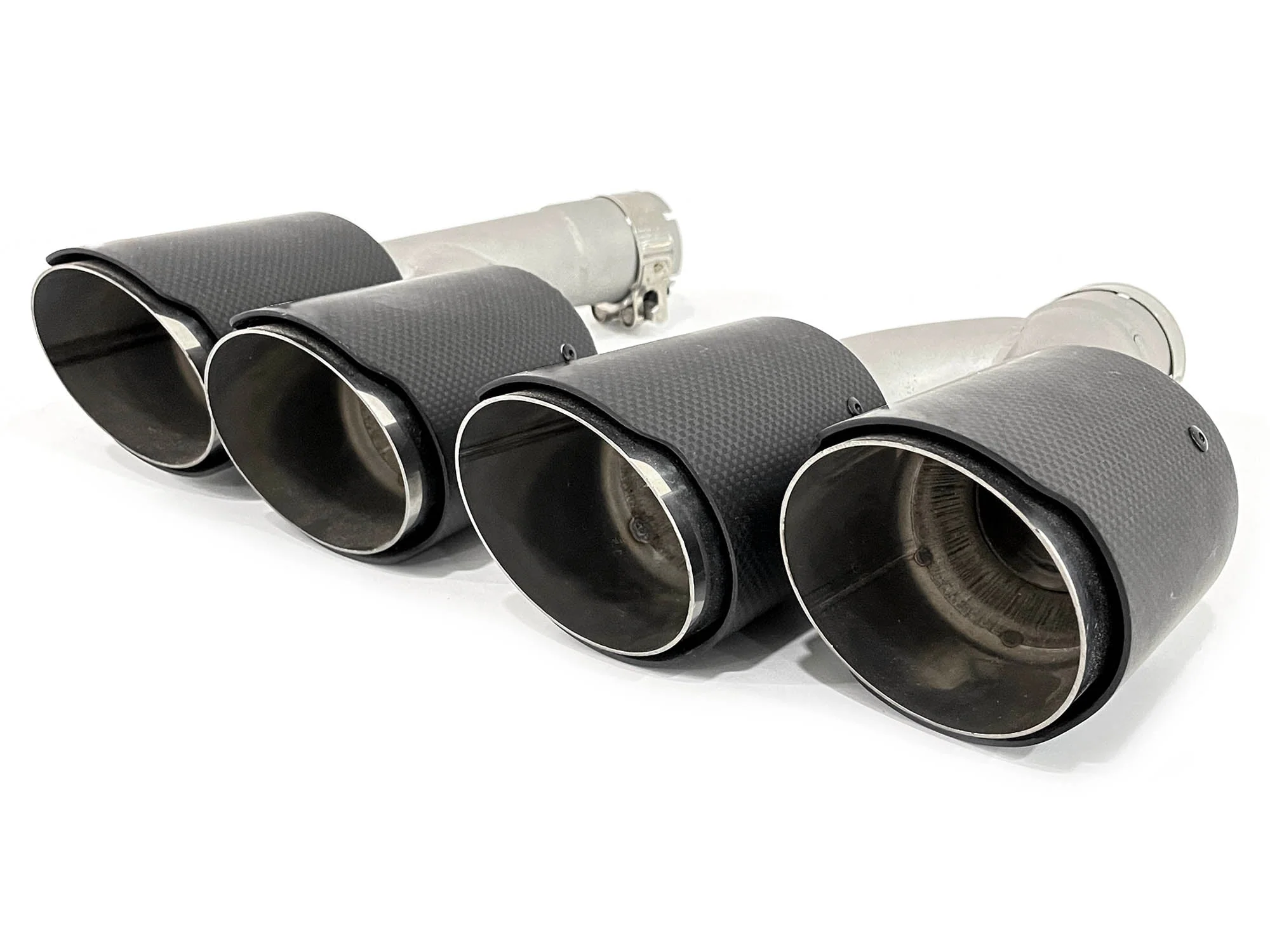Matte Carbon Fiber Quad Exhaust Tips Replace for BMW G20 M340i 2019-2022 - Image 5