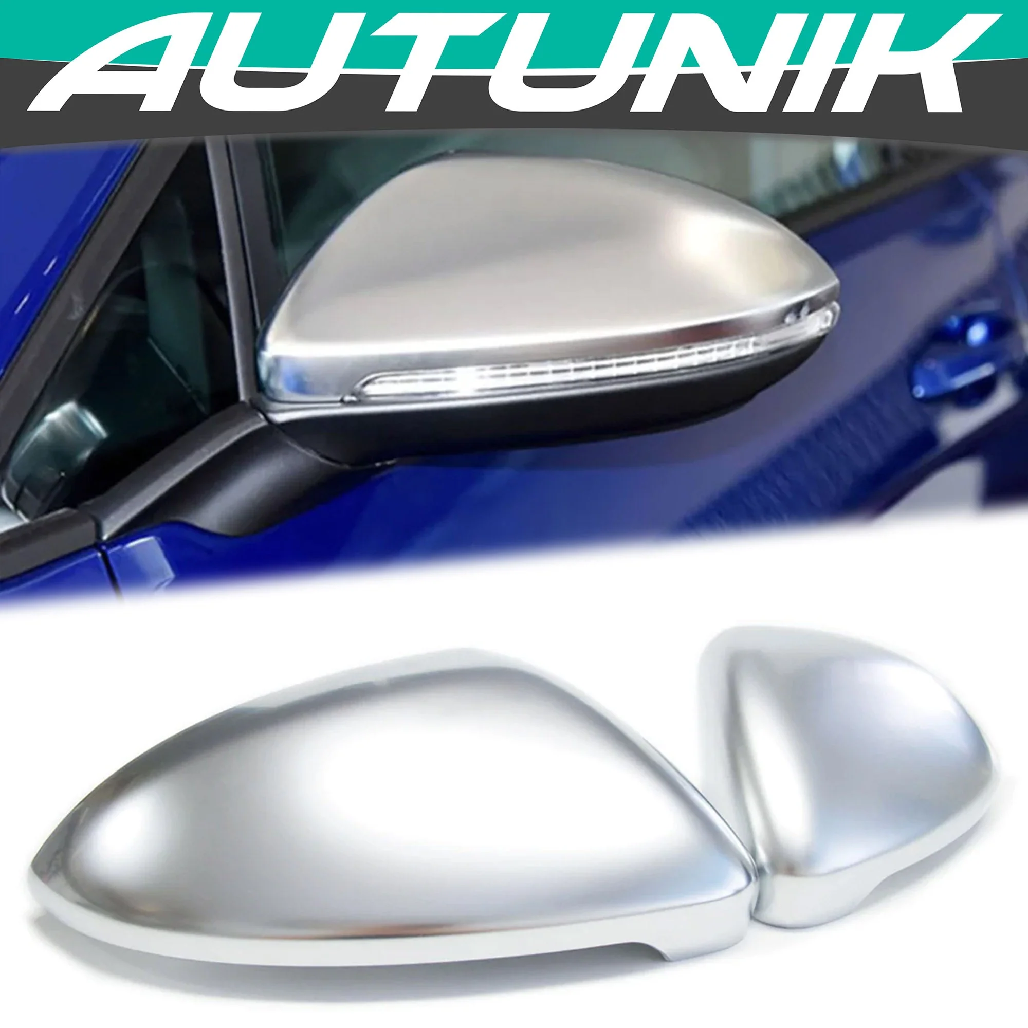 Matte Chrome Side Mirror Cover Caps for VW GOLF 7 MK7 MK7.5 GTI R TSI TDI mc22