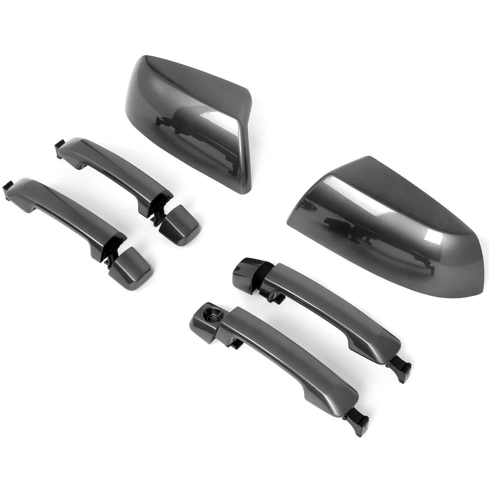 Gray Mirror Cover & Door Handle Kit For Toyota Tundra Sequoia 2011-2019 - Image 3