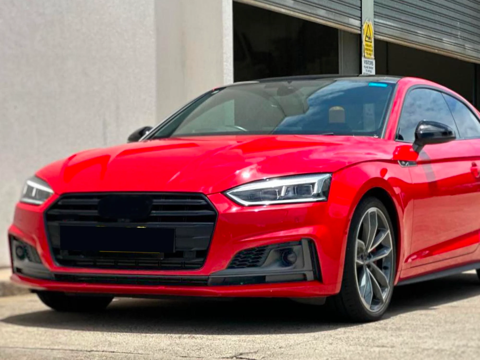 Pair For 2018-2019 Audi A5 S-line S5 B9 Fog Light Grille Trim w/ ACC Caps Black - Image 3