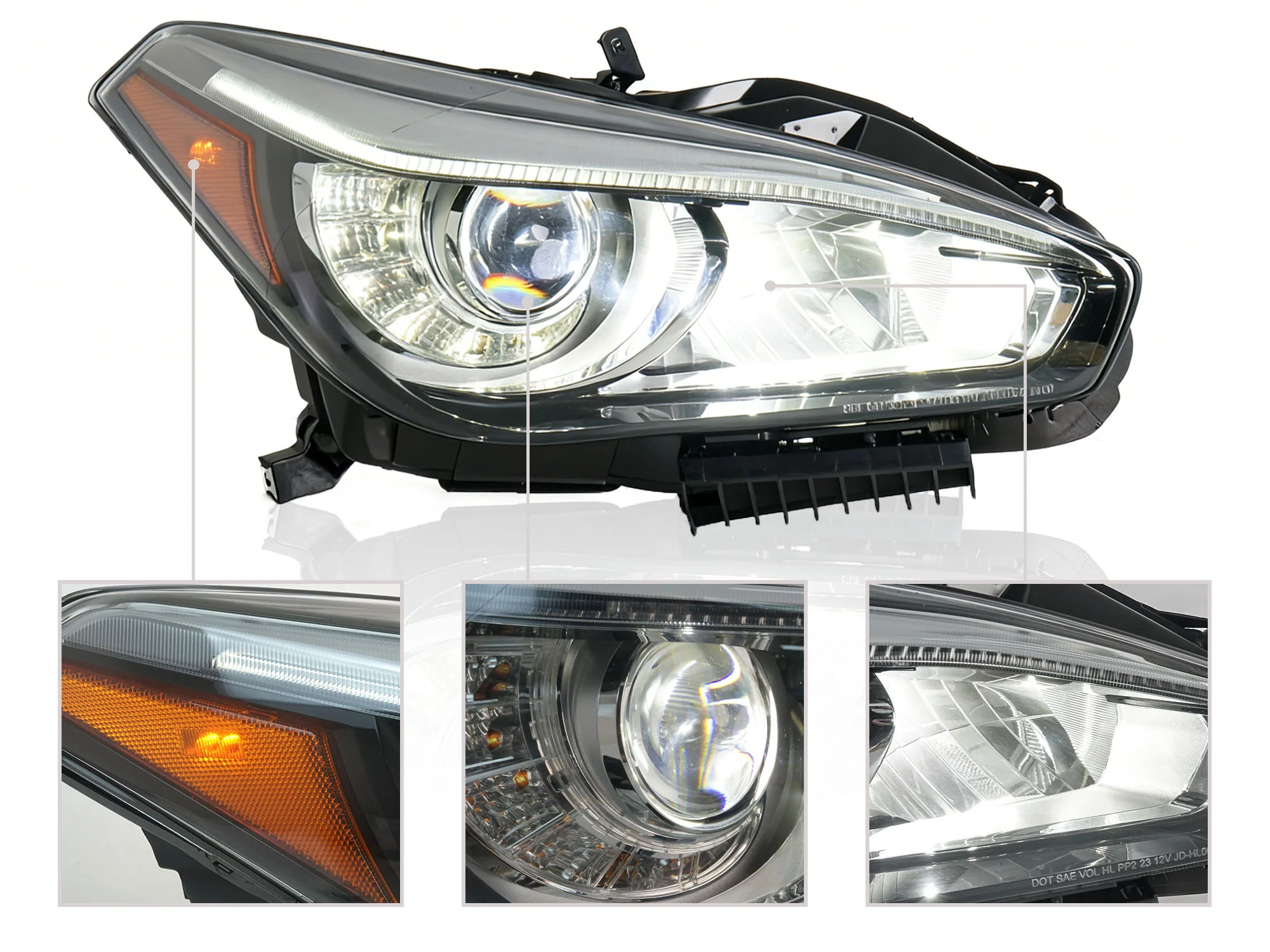 Non AFS Right Passenger LED Headlight Lamp For 2014-2019 Infiniti Q70 Q70L - Image 9