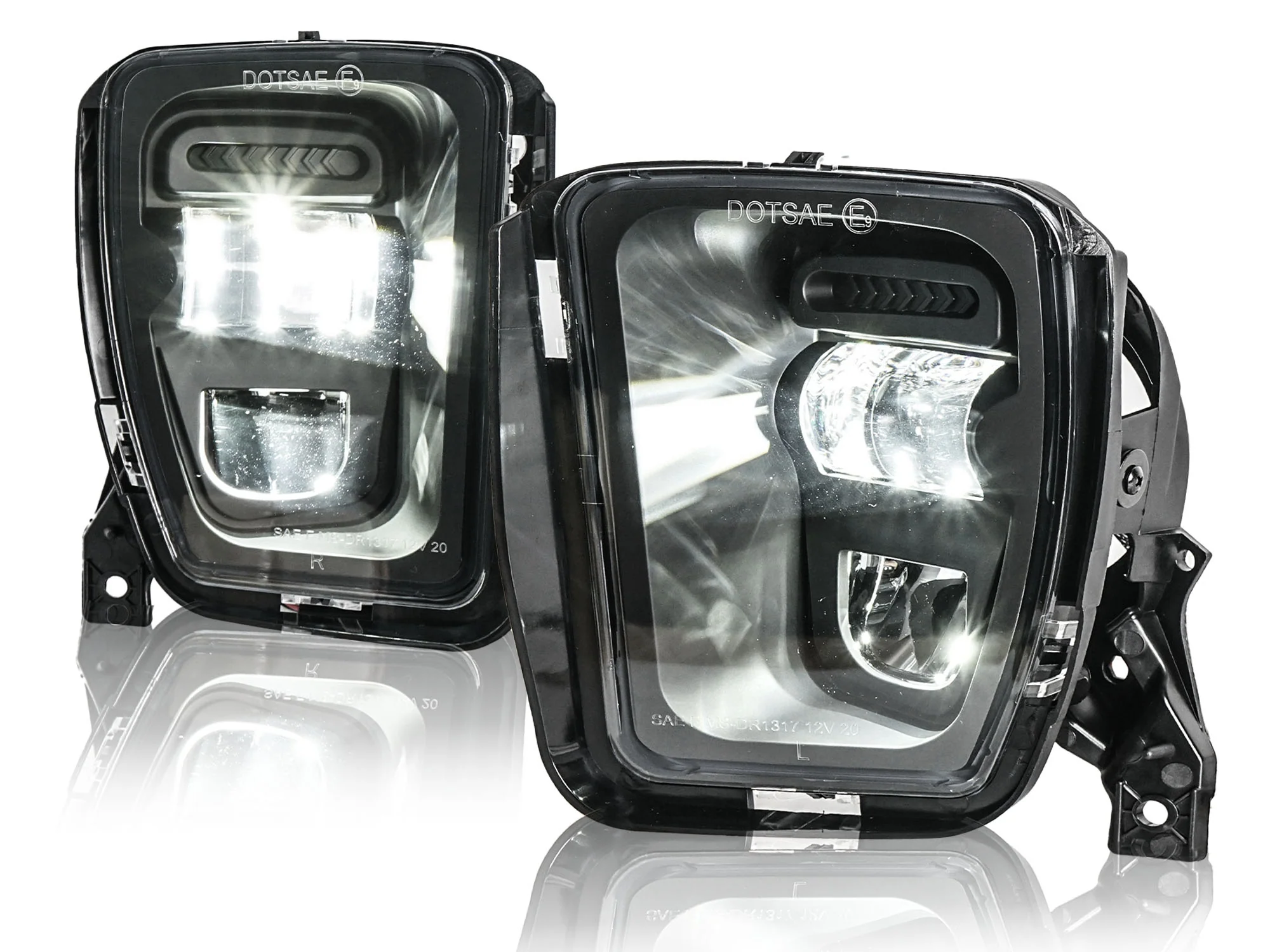 Black Bumper LED Fog Lights For Dodge Ram 1500 2013 2014 2015 2016 2017 - Image 5