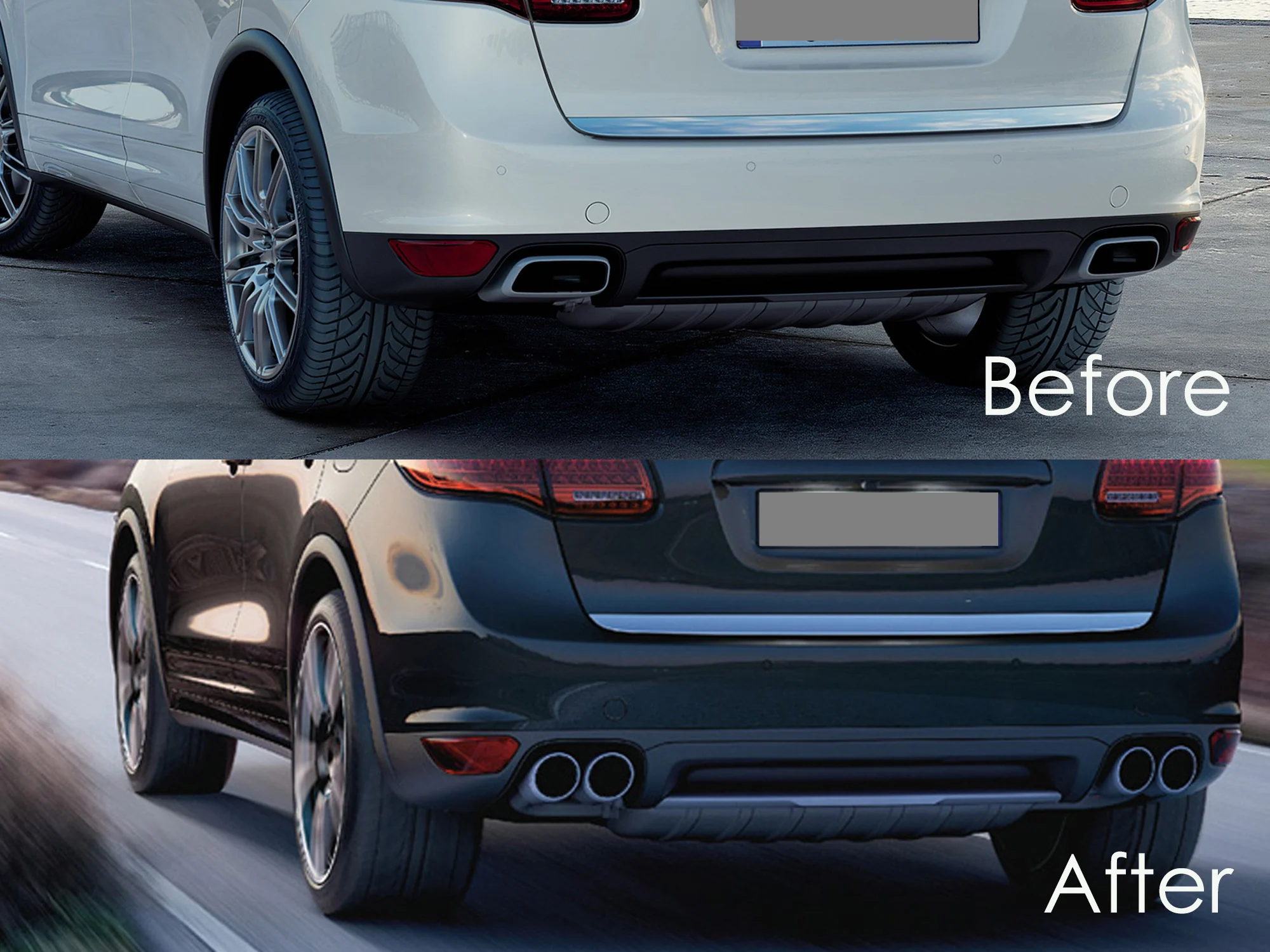 Matte Black Exhaust Tips For Porsche Cayenne 958.1 2011-2014 Short Pipe - Image 4