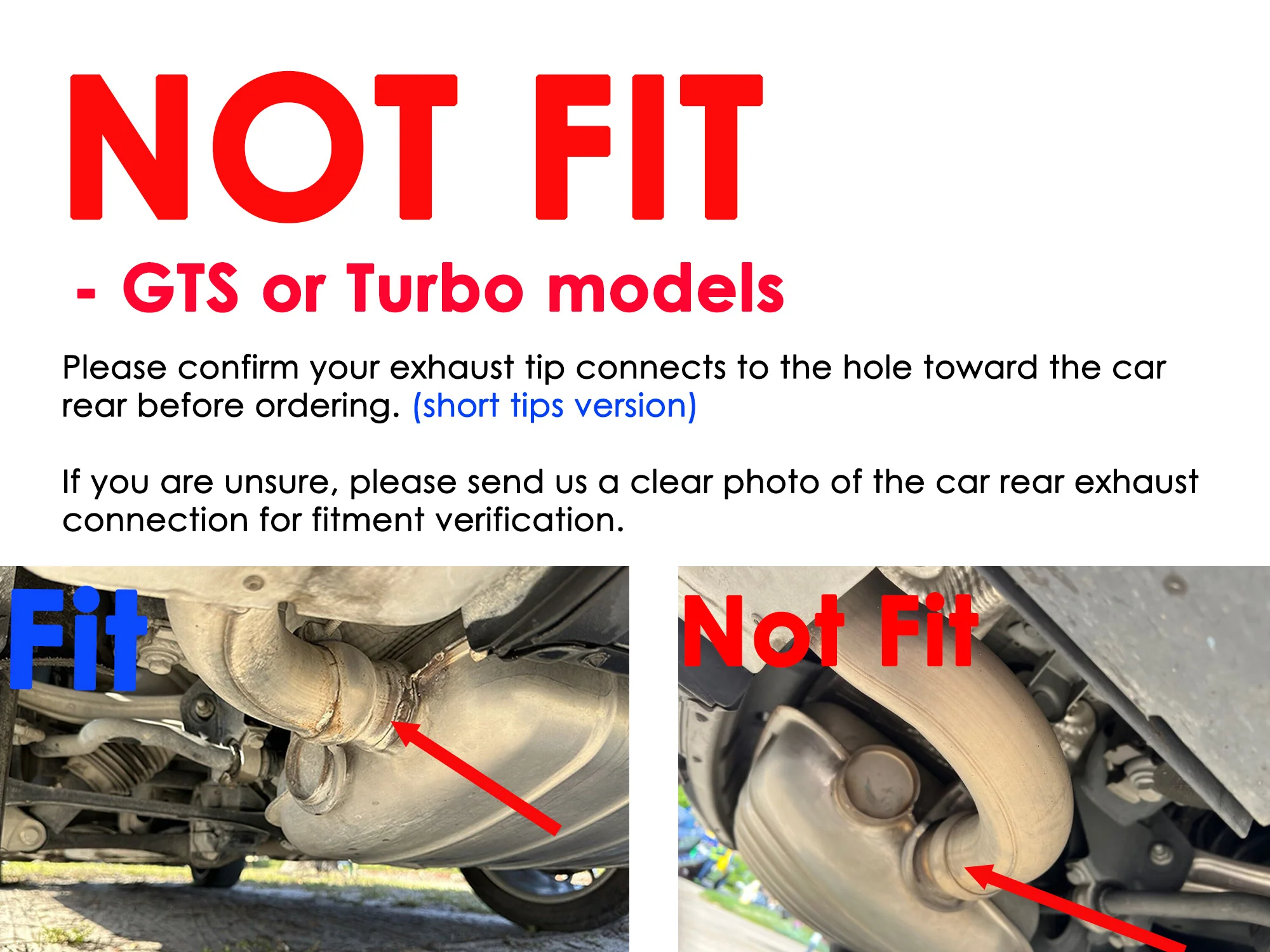 Gloss Black Exhaust Tips Pipes For Porsche 958.1 Cayenne 92A V8 2011-2014 Short Tailpipe - Image 3