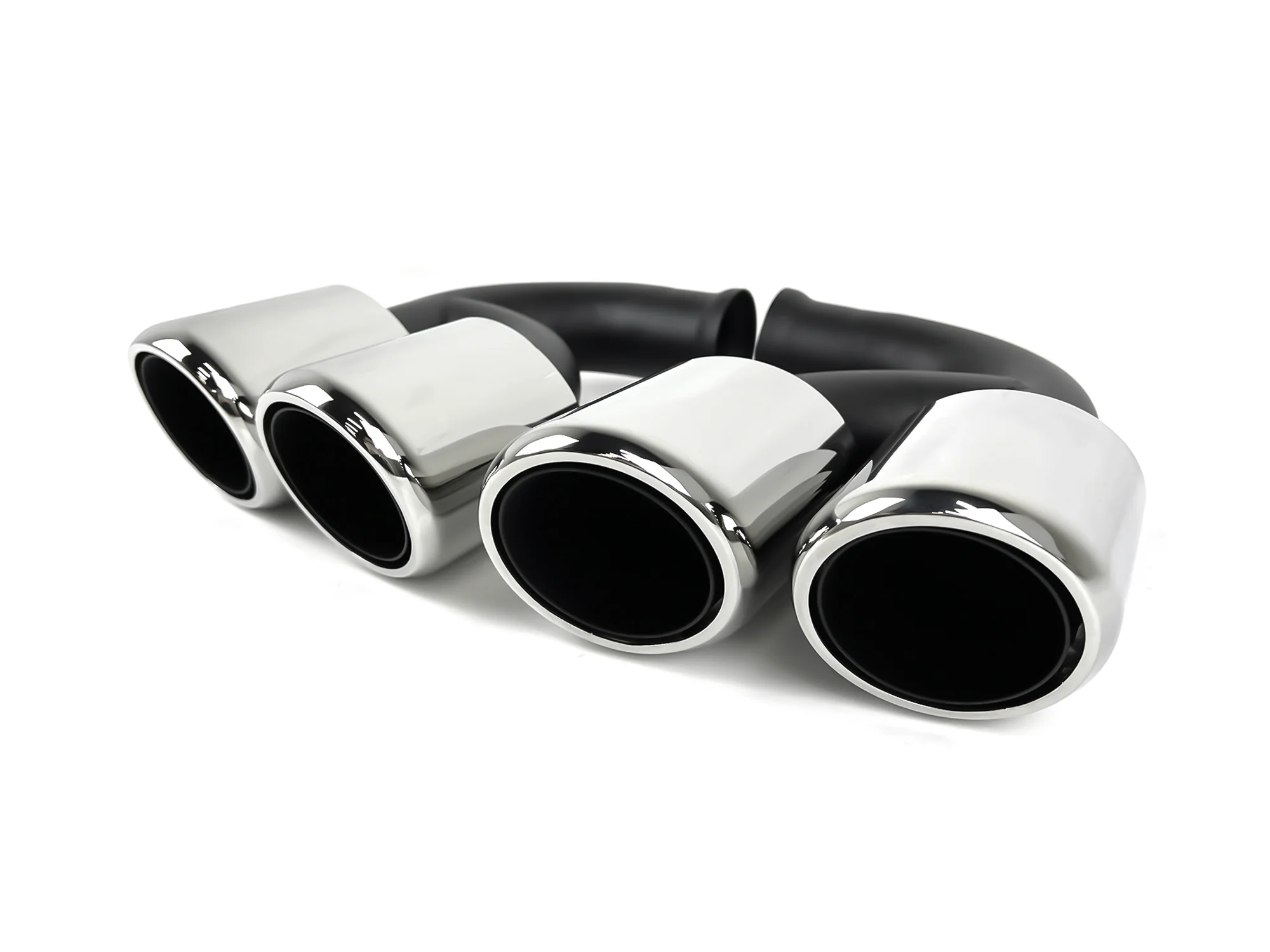 Black/Chrome Exhaust Tips Pipes For Porsche 958.1 Cayenne 92A V8 2011-2014 - Image 6