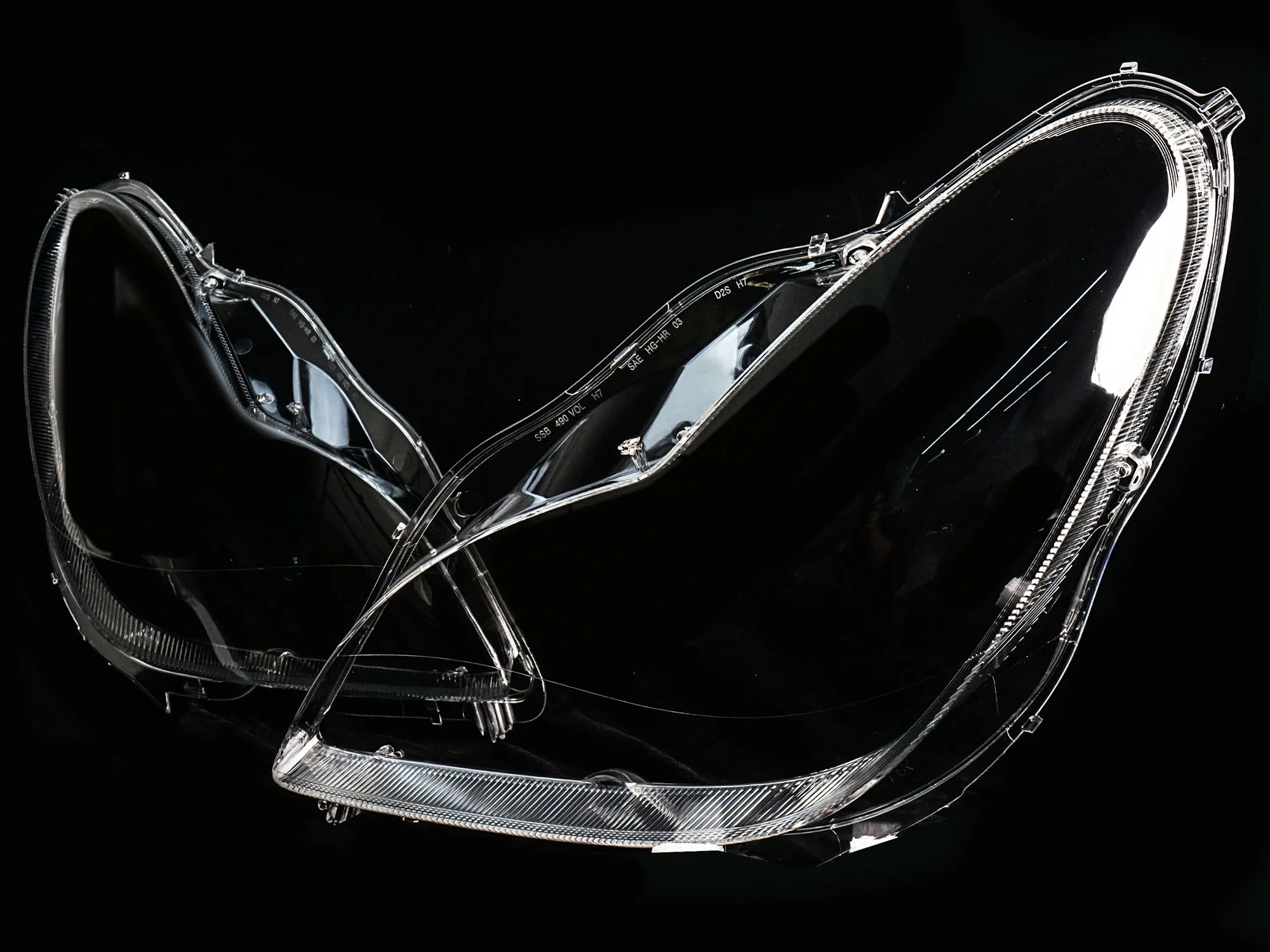 Pair Headlight Lens Covers For Mercedes Benz W219 CLS350 CLS500 2006 2007-2011 - Image 5
