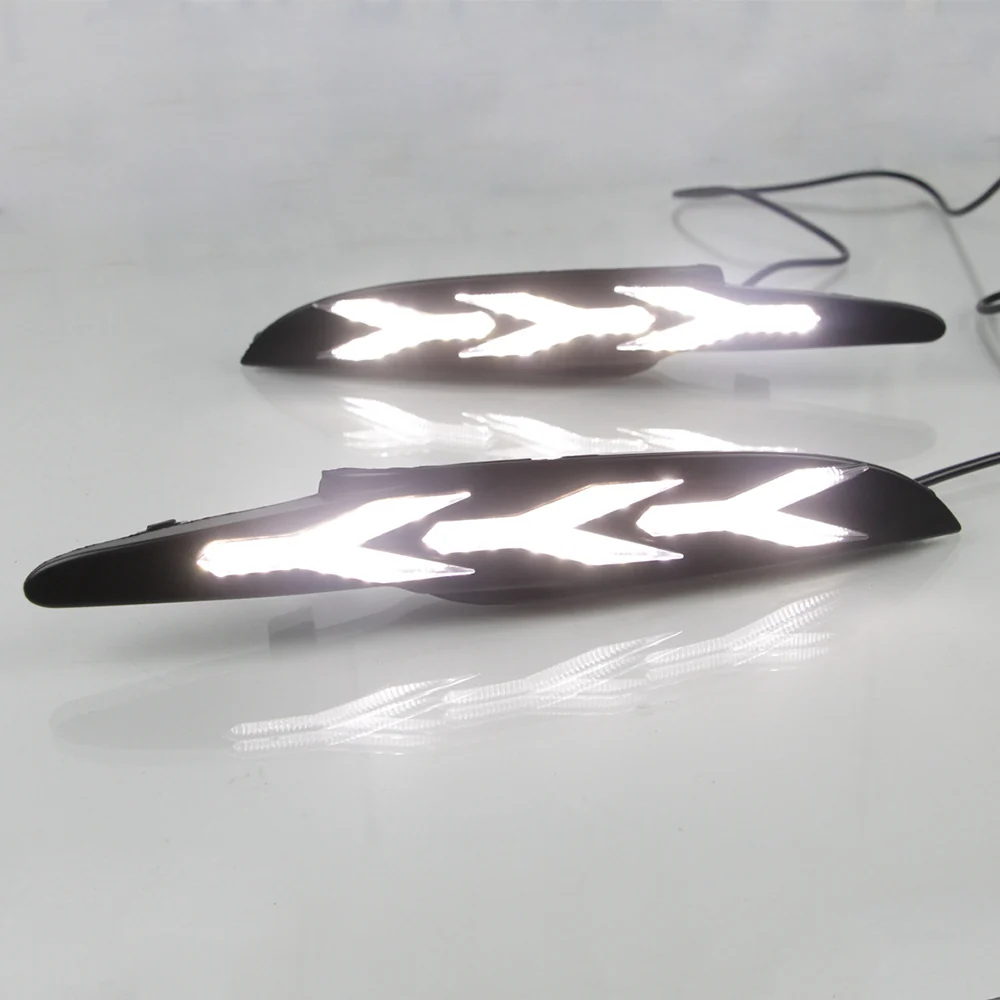 Pair For 2017-18 Mazda 3 Axela LED DRL Daytime Running Fog Lights W/ Turn Signal - Image 4