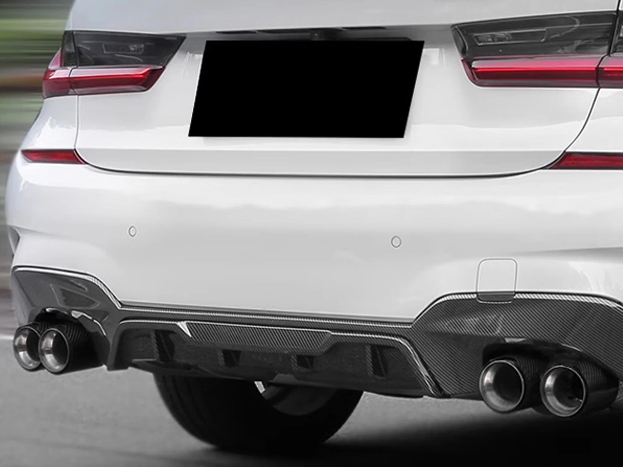 Black Carbon Fiber Stainless Exhaust Tips For 2019-2025 BMW G20 M340i G42 M440i G23 G26 M220i - Image 2