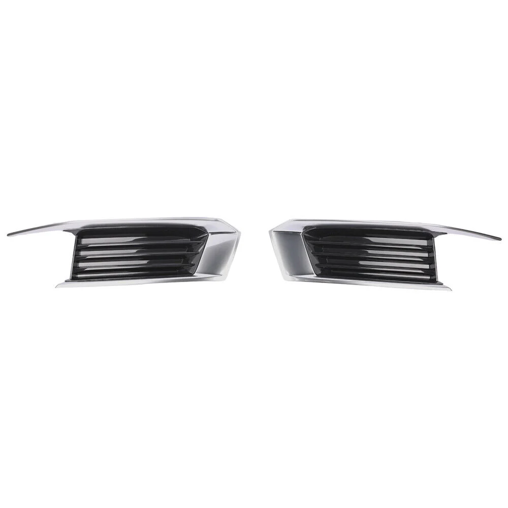 Pair Front Bumper Fog Light Grill Cover Bezels Chrome For Cadillac XTS 2018-2019 - Image 8