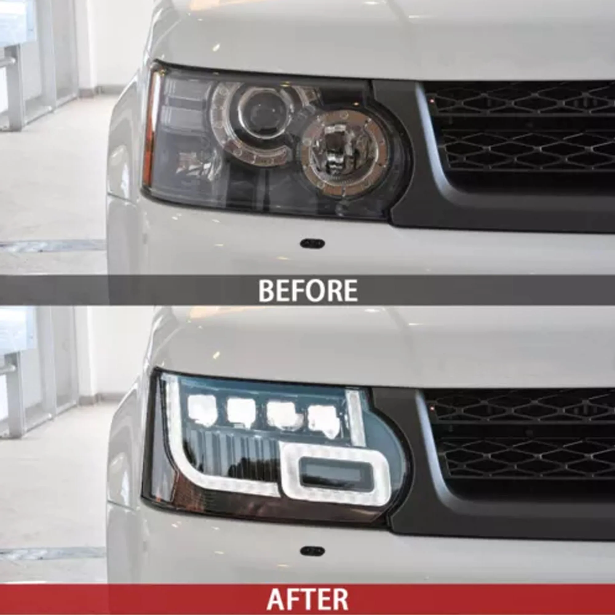 Pair LED Headlight Assembly Front Lamps For Land Rover Range Rover Sport 2010-2013 - Image 2