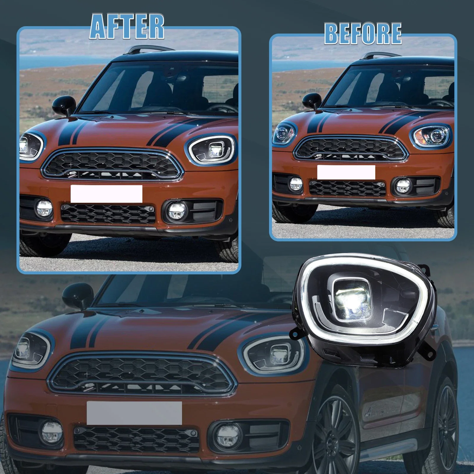 Pair LED Headlights w/ Animated DRL For Mini Cooper Countryman F60 2017–2020 - Image 8