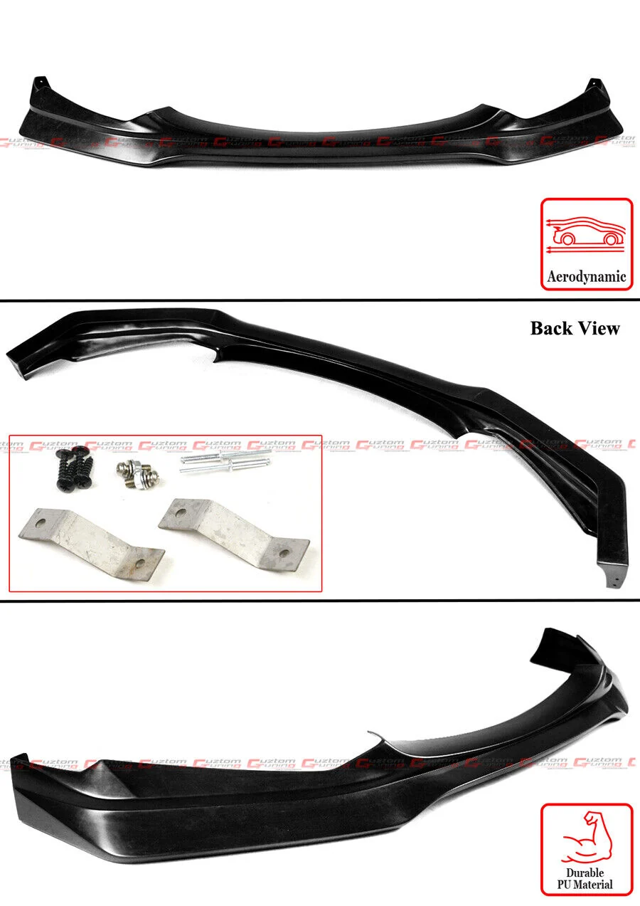 PU Black Front Bumper Lip Spoiler Splitter fit for 2016-2024 Mazda MX5 MX-5 Miata - Image 2