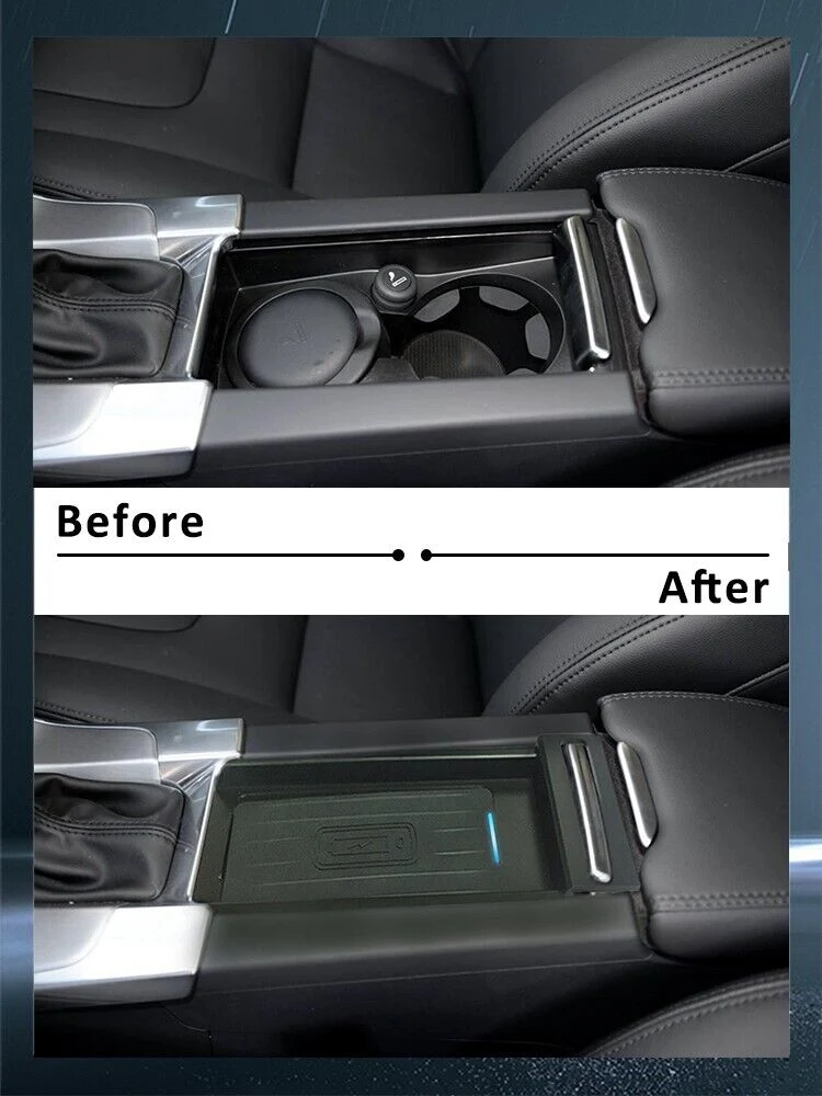 QI Car Wireless Charger Phone Fast Charging Pad For Volvo S60 V60 XC60 2014-2019 - Image 2