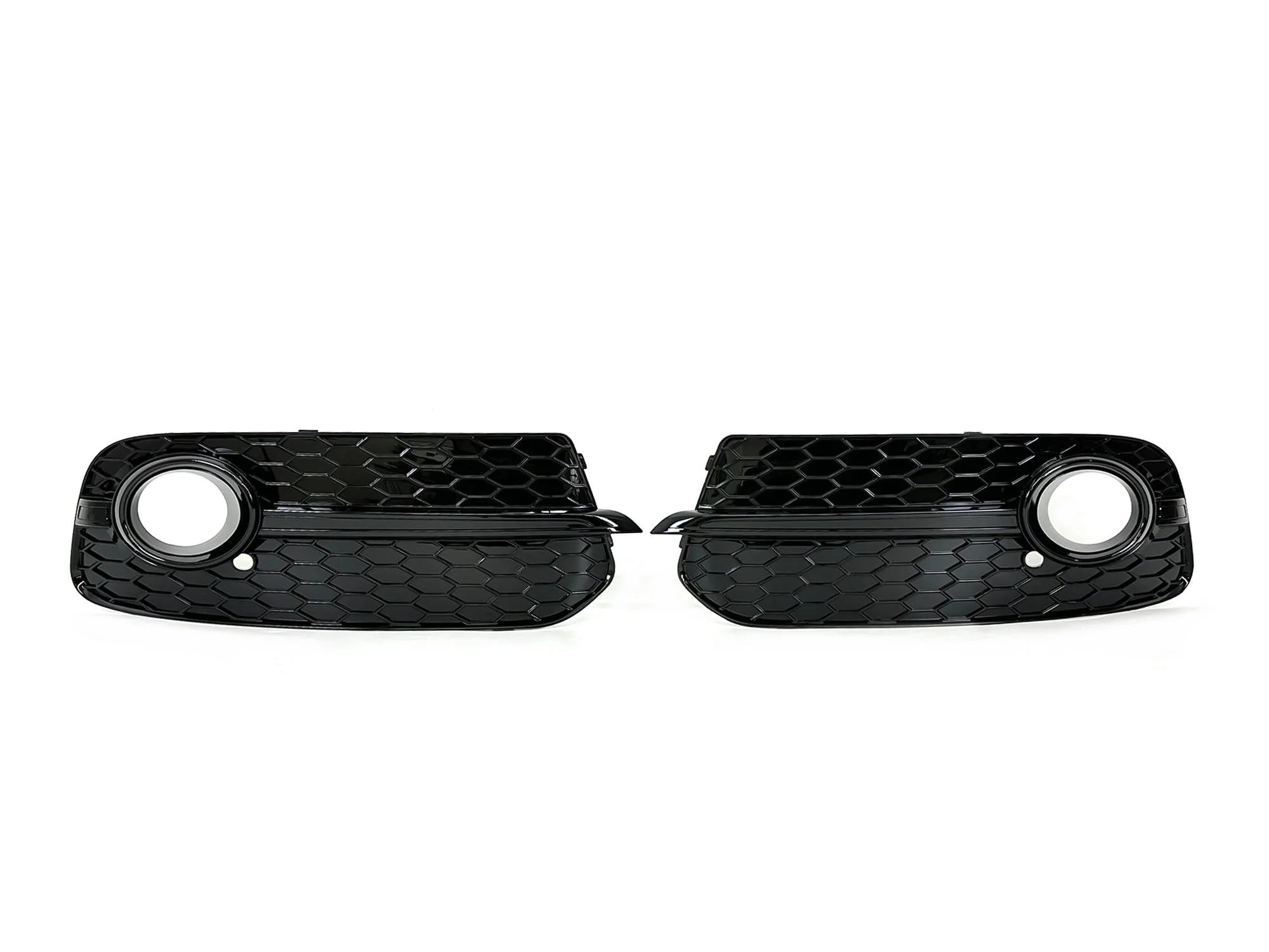 Fit For 2013-2017 AUDI Q5 NON S-Line Front Bumper Fog Light Grill Grille L+R Gloss Black - Image 4