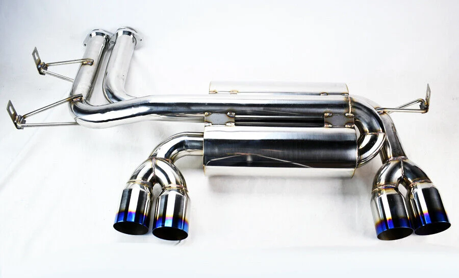 Quad 3" Titanium Burn Tips Axle Back Exhaust Mufflers for BMW M3 E46 2001-2006