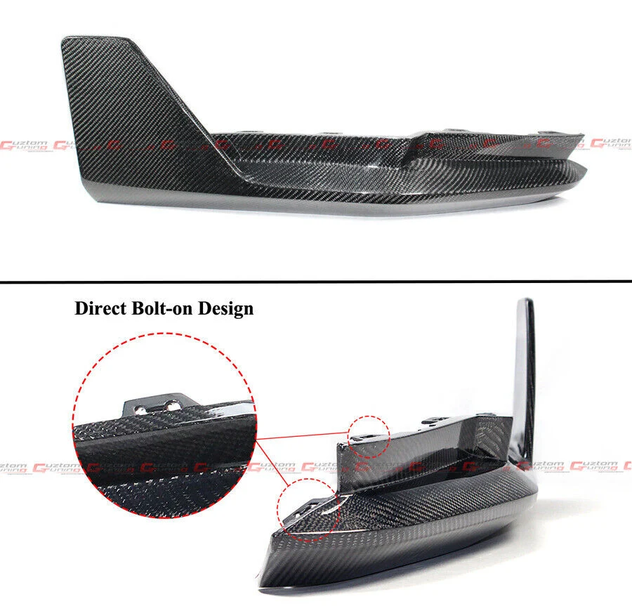 Real Carbon Fiber LED Rear Diffuser + Side Extension fit for 2021-2024 BMW G80 M3 - Image 5