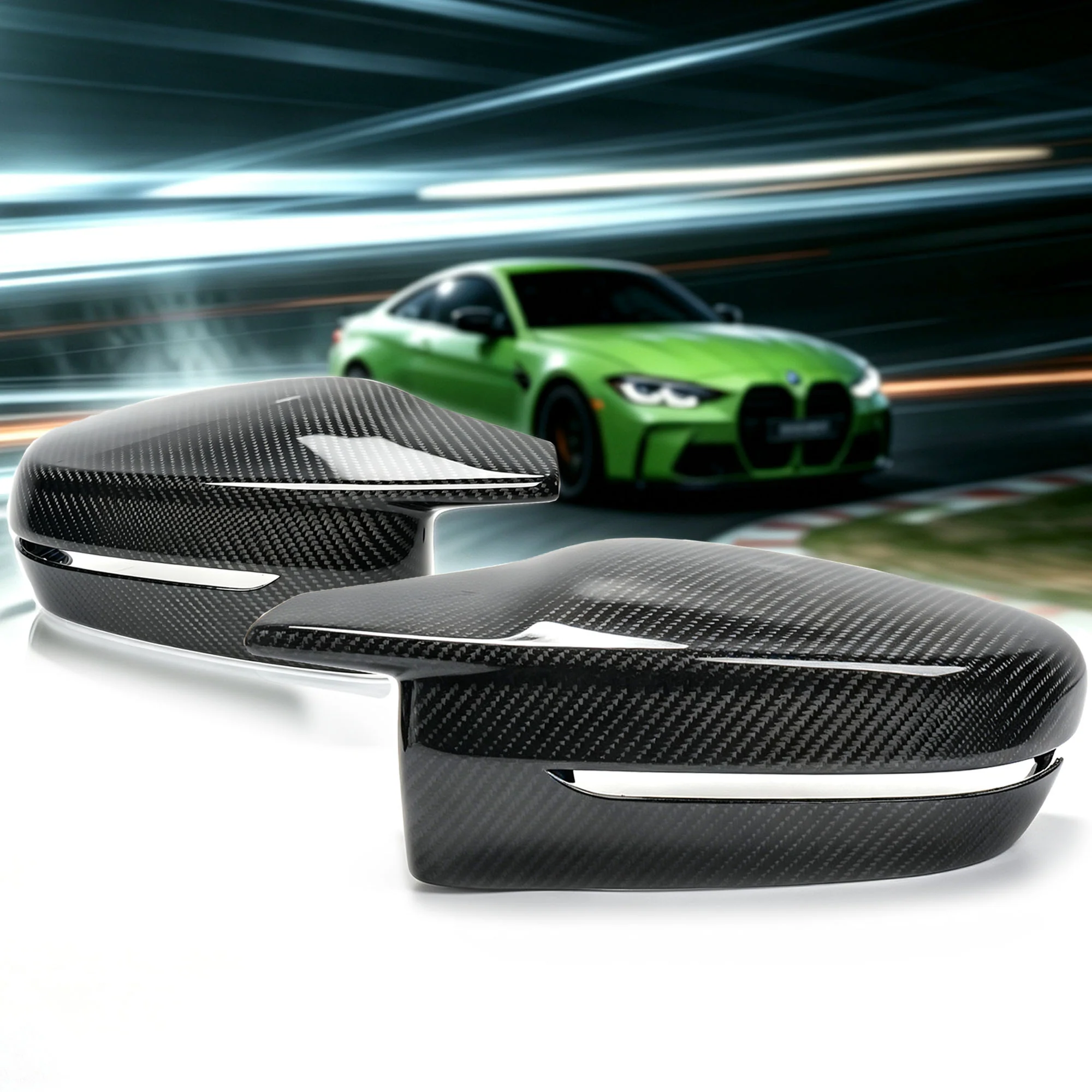 Carbon Fiber Replacement Side Mirror Caps for 2021–2025 BMW G80 M3 G82 M4 G83 M4 G87 M2