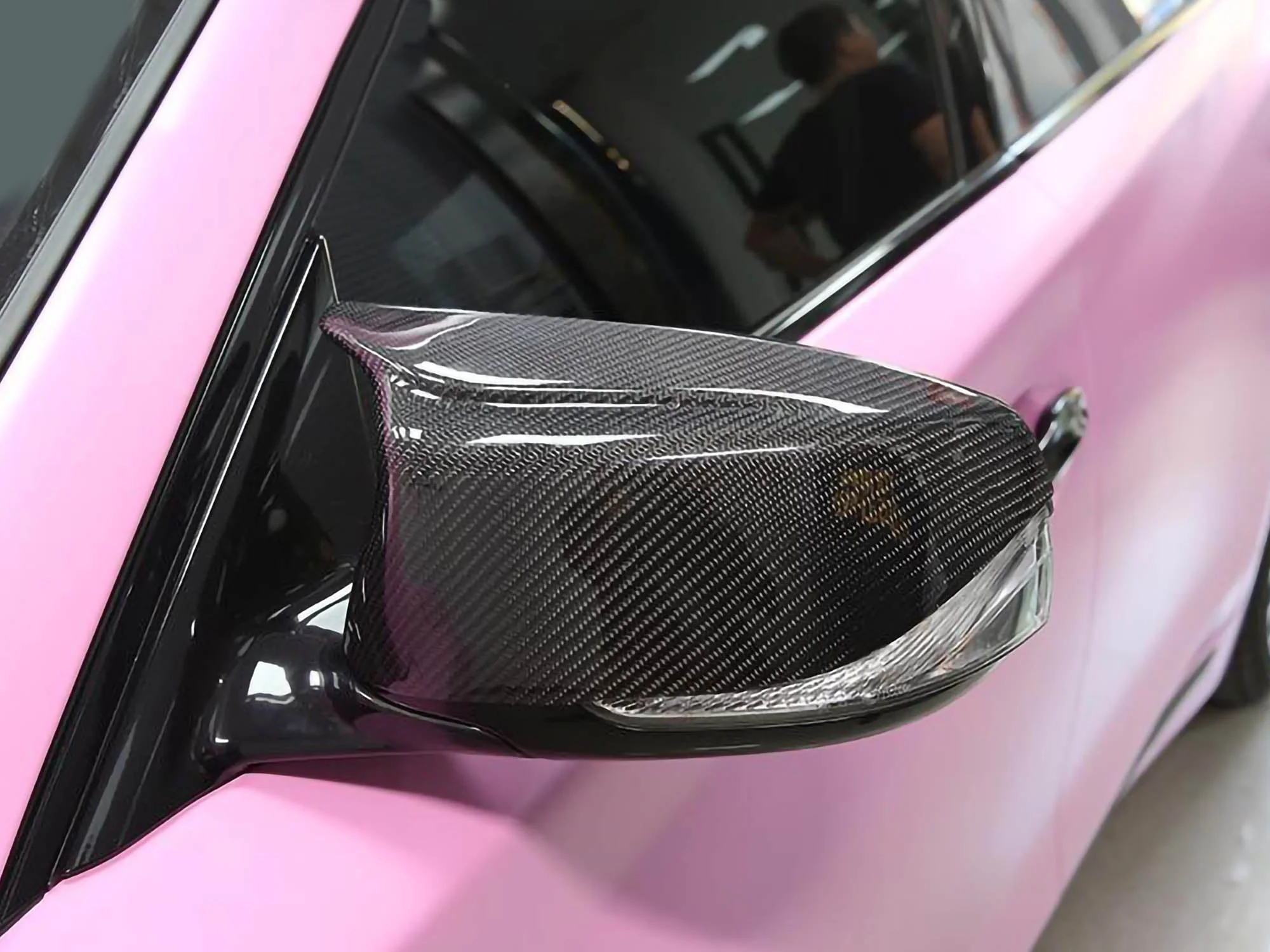 Real Carbon Fiber Mirror Cover Caps Replacement for Infiniti Q50 Q60 2014-2024 - Image 2