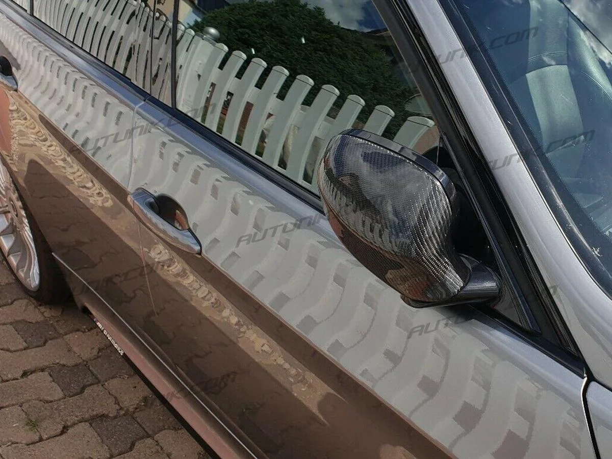 Real Carbon Fiber Mirror Cover Caps For 2009-2012 BMW 3-Series E90 LCI Sedan Replacement bm155 - Image 4