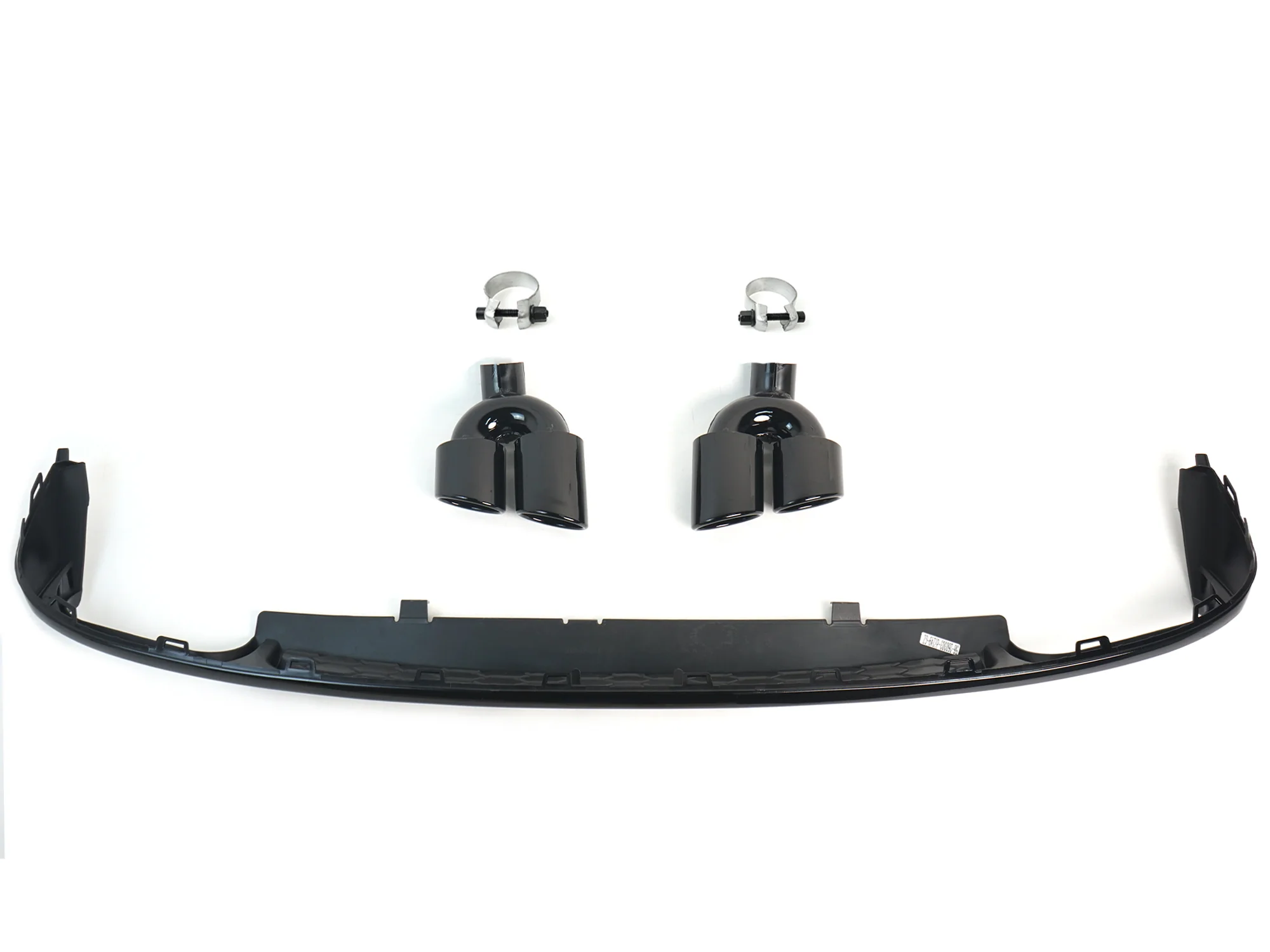 Rear Bumper Diffuser + Exhaust Tips for Audi A6 C8 NON-Sline Base Trim 2019-2025 - Image 4