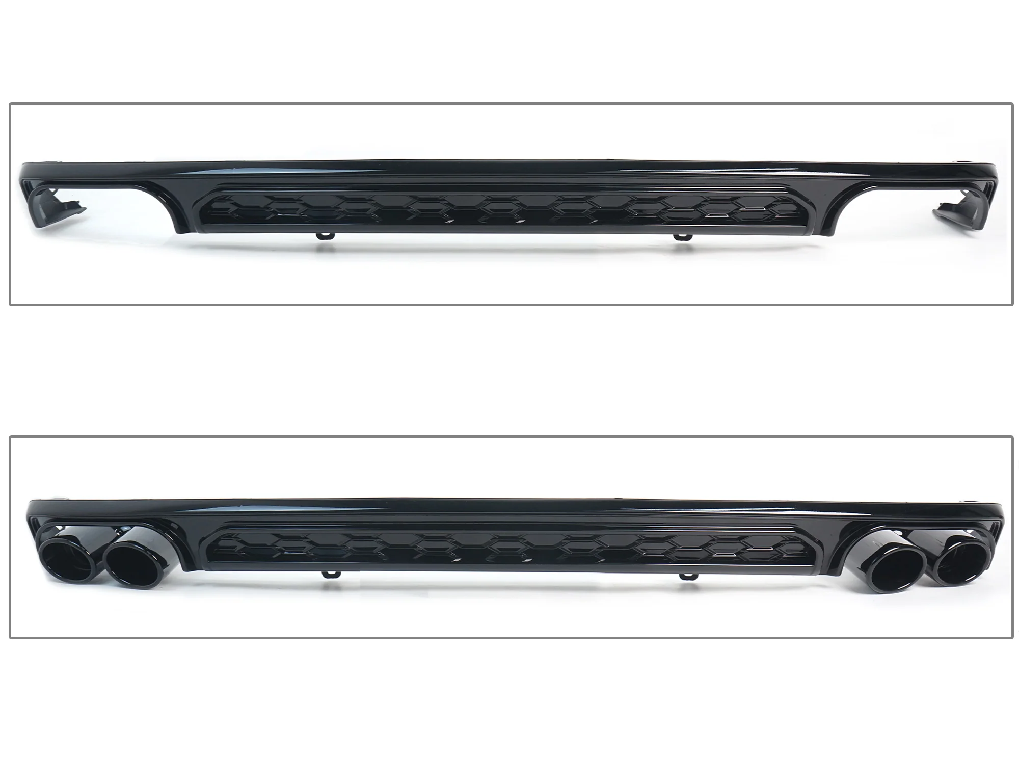 Rear Bumper Diffuser + Exhaust Tips for Audi A6 C8 NON-Sline Base Trim 2019-2025 - Image 5