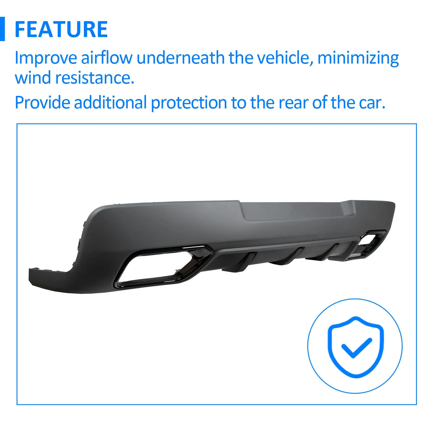 Rear Bumper Diffuser Lip Lower Valance Gray For 2014-2015 Chevy Camaro ZL1 Z28 - Image 4