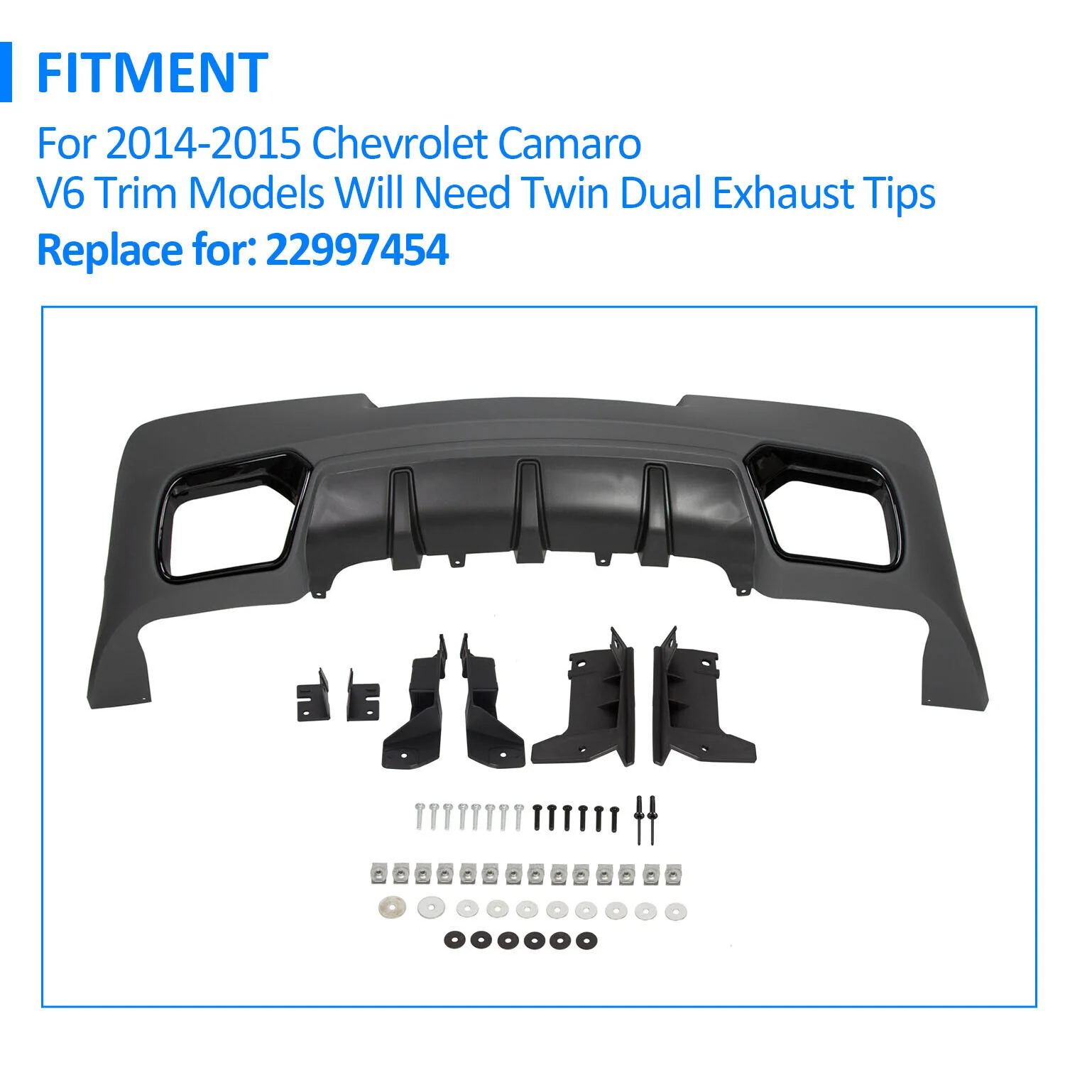 Rear Bumper Diffuser Lip Lower Valance Gray For 2014-2015 Chevy Camaro ZL1 Z28 - Image 5