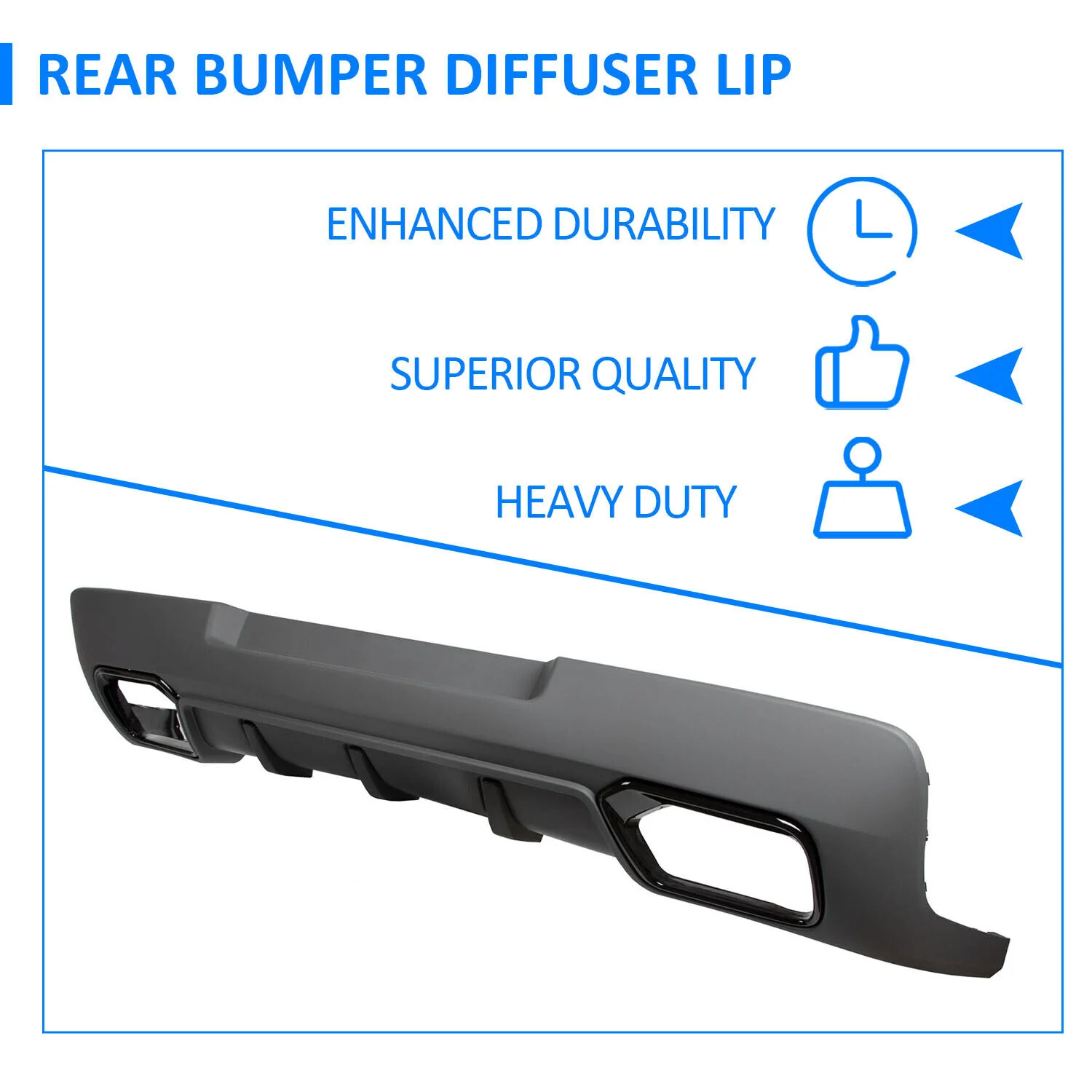 Rear Bumper Diffuser Lip Lower Valance Gray For 2014-2015 Chevy Camaro ZL1 Z28 - Image 6