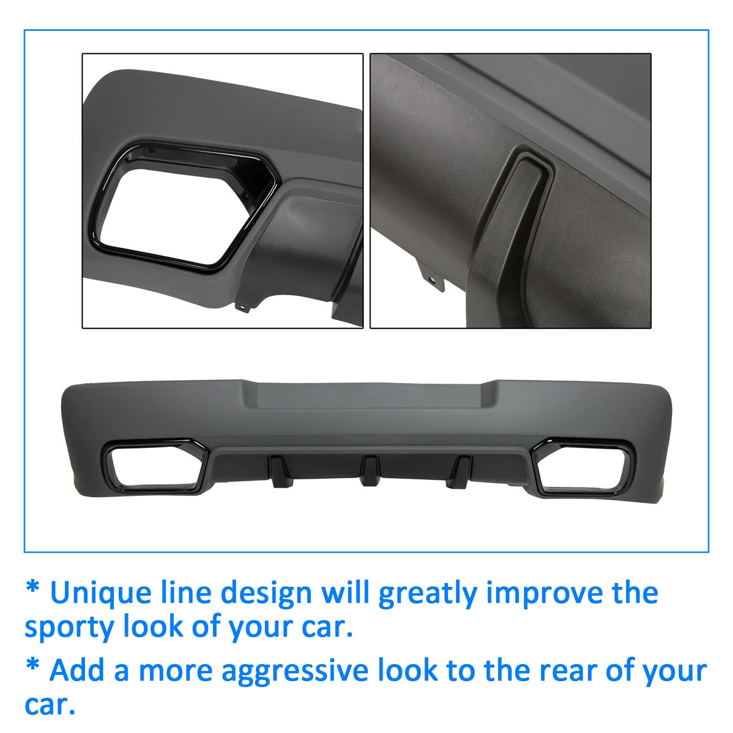Rear Bumper Diffuser Lip Lower Valance Gray For 2014-2015 Chevy Camaro ZL1 Z28 - Image 7
