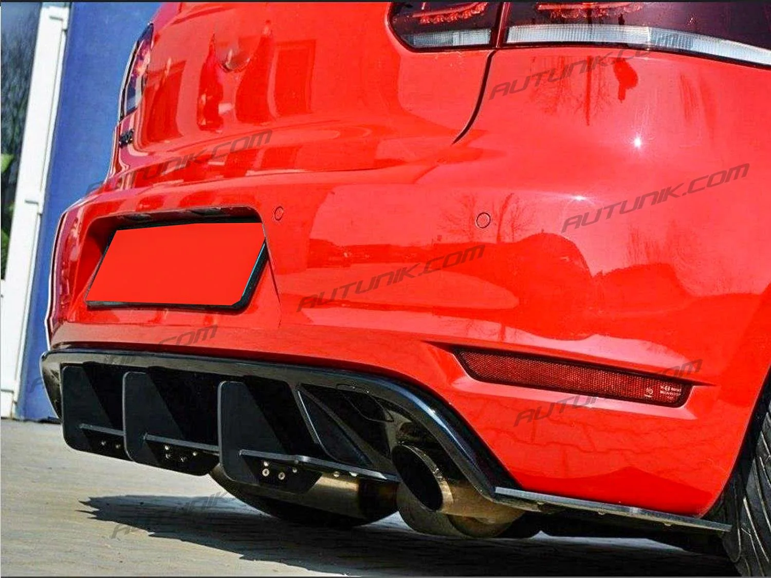 Rear Diffuser Bumper Lip Splitter 3 Fin Valance For 2010-2013 VW Golf 6 MK6 GTI - Image 3
