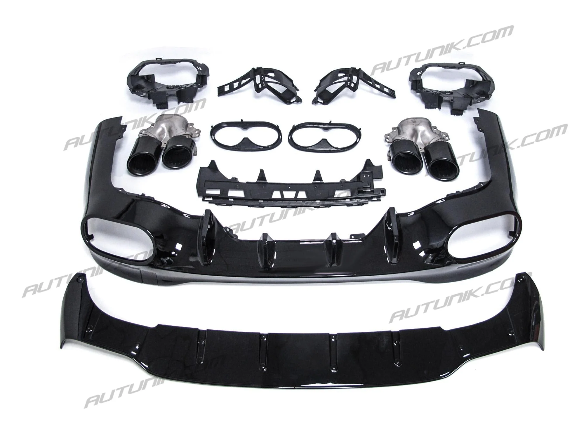 Black Rear Diffuser + Exhaust Tips for Mercedes CLA C118 CLA35 CLA45 CLA250 CLA200 AMG Pack 2021-2023 di115 - Image 5
