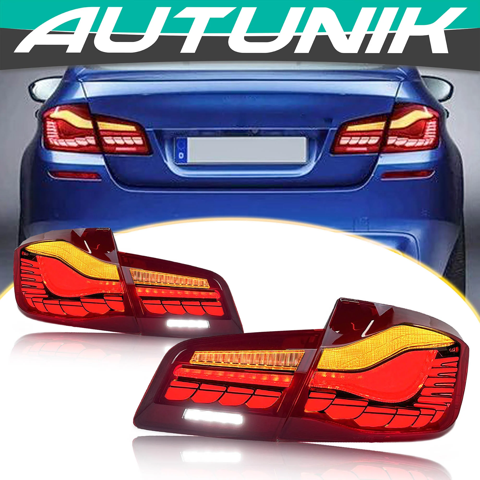 Red/Smoke Sequential LED Tail Lights For BMW F10 F18 2011-2016 - Image 14